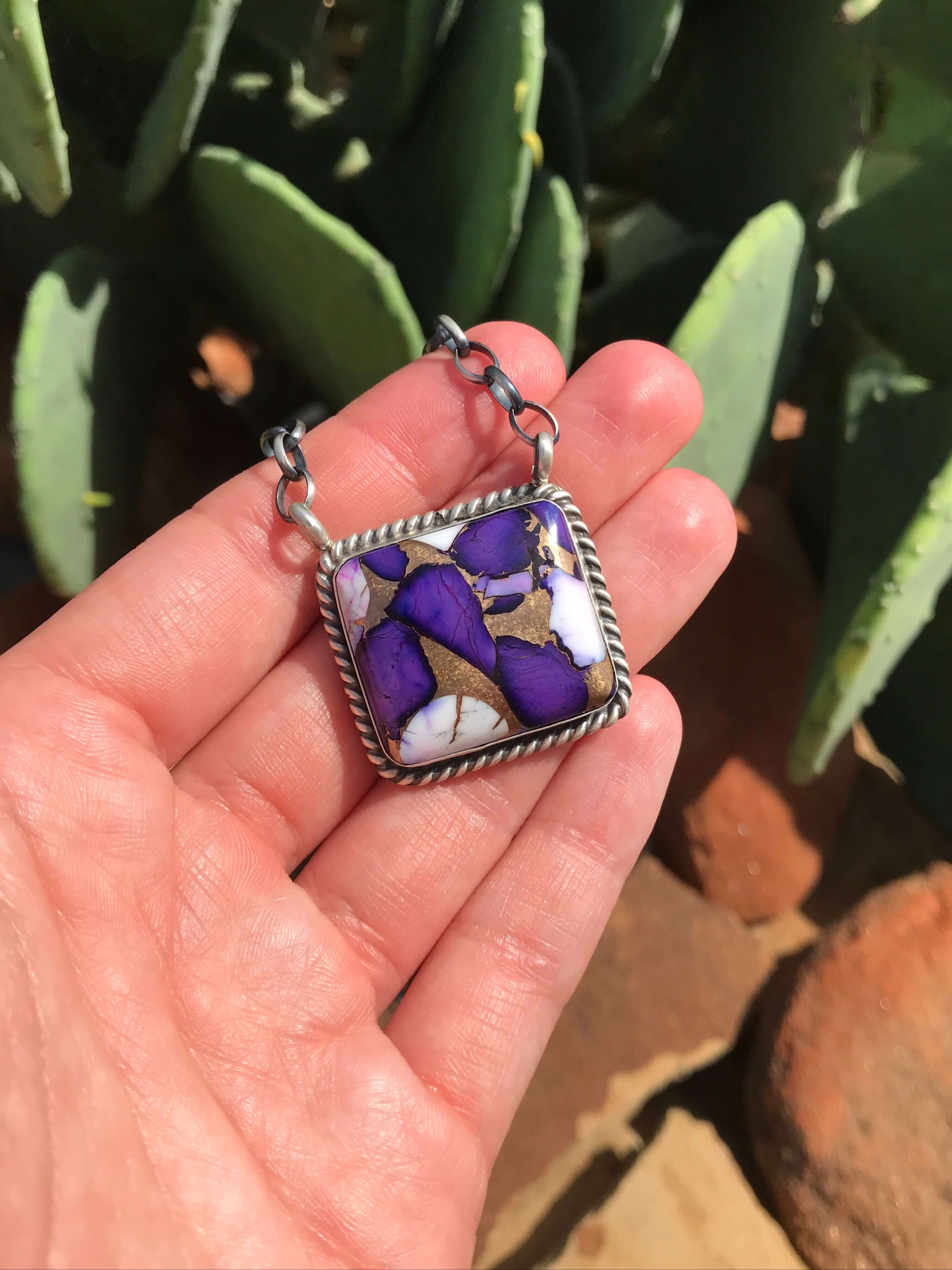 The Ponderosa Necklace, 3-Necklaces-Calli Co., Turquoise and Silver Jewelry, Native American Handmade, Zuni Tribe, Navajo Tribe, Brock Texas