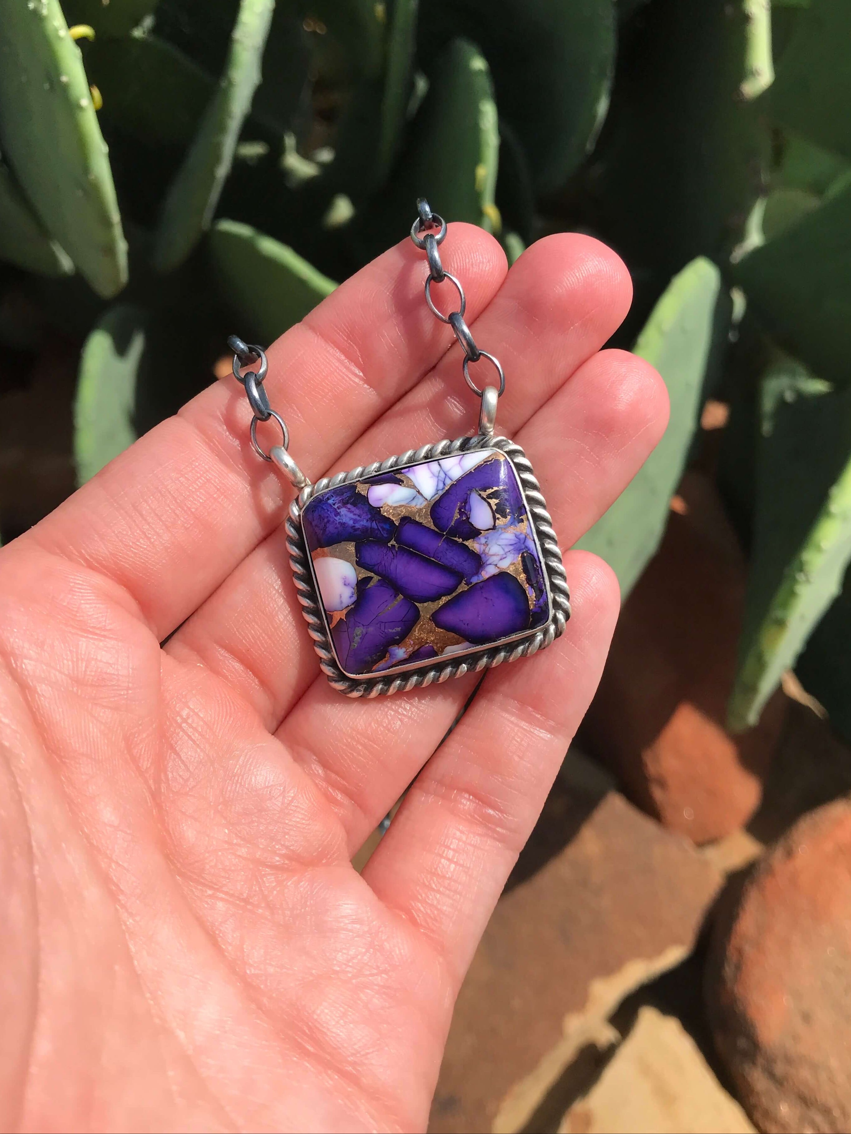 The Ponderosa Necklace, 4-Necklaces-Calli Co., Turquoise and Silver Jewelry, Native American Handmade, Zuni Tribe, Navajo Tribe, Brock Texas