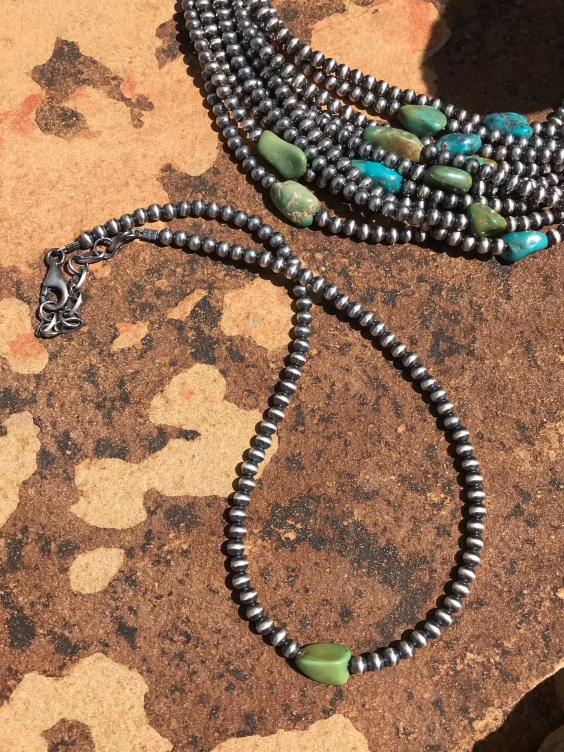The Stagecoach Necklace-Necklaces-Calli Co., Turquoise and Silver Jewelry, Native American Handmade, Zuni Tribe, Navajo Tribe, Brock Texas