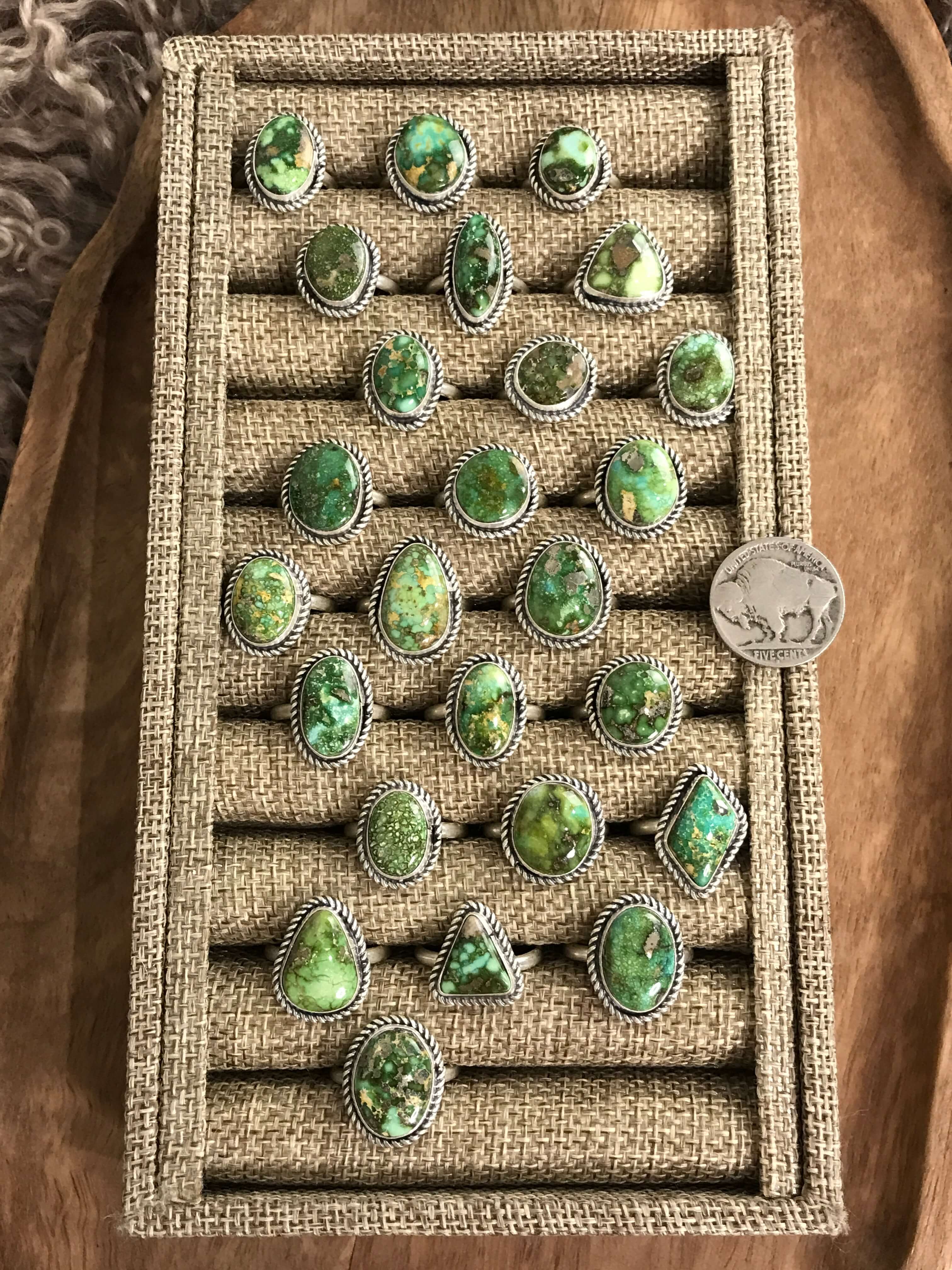 The Dawson Rings-Rings-Calli Co., Turquoise and Silver Jewelry, Native American Handmade, Zuni Tribe, Navajo Tribe, Brock Texas