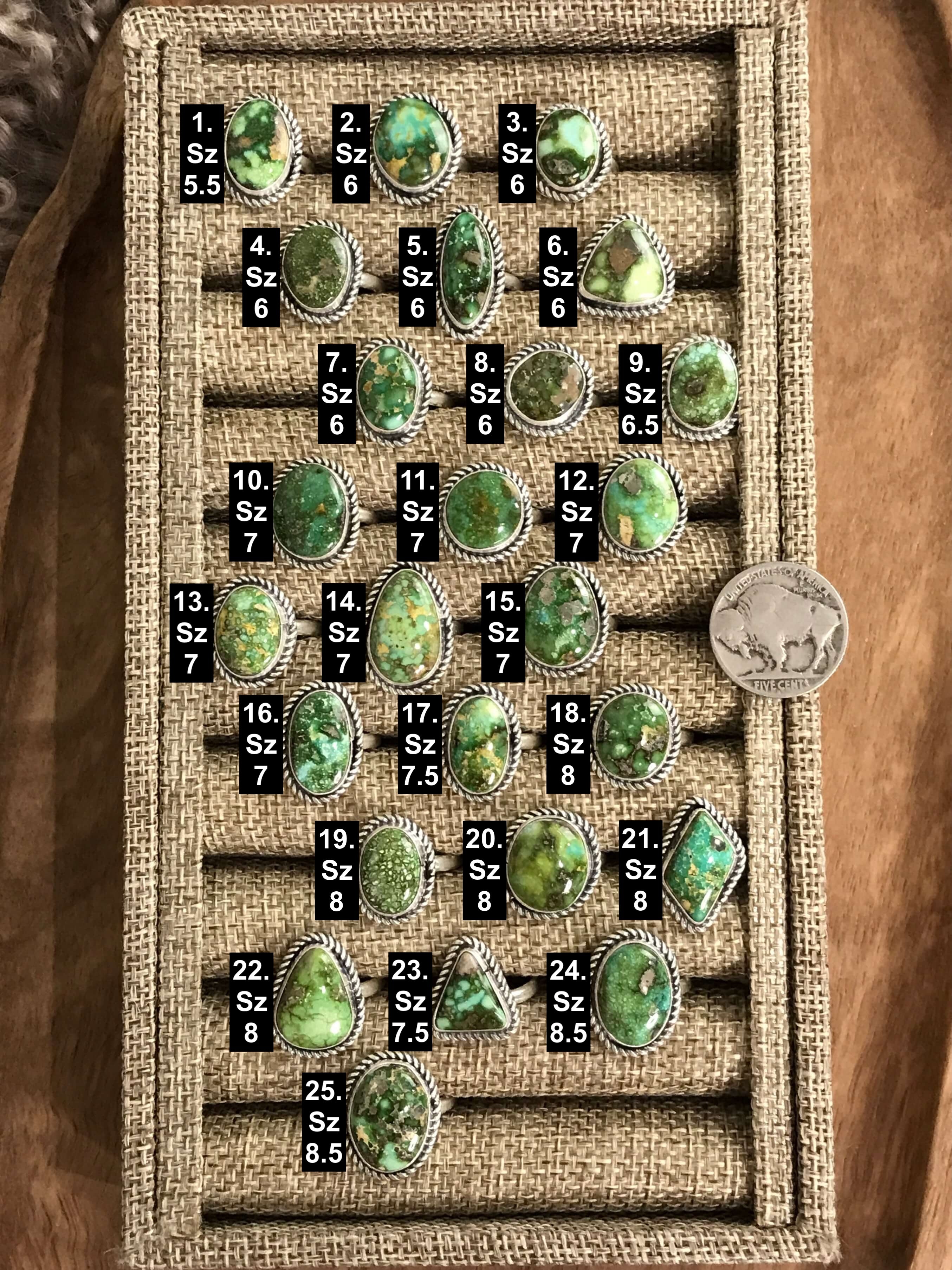 The Dawson Rings-Rings-Calli Co., Turquoise and Silver Jewelry, Native American Handmade, Zuni Tribe, Navajo Tribe, Brock Texas