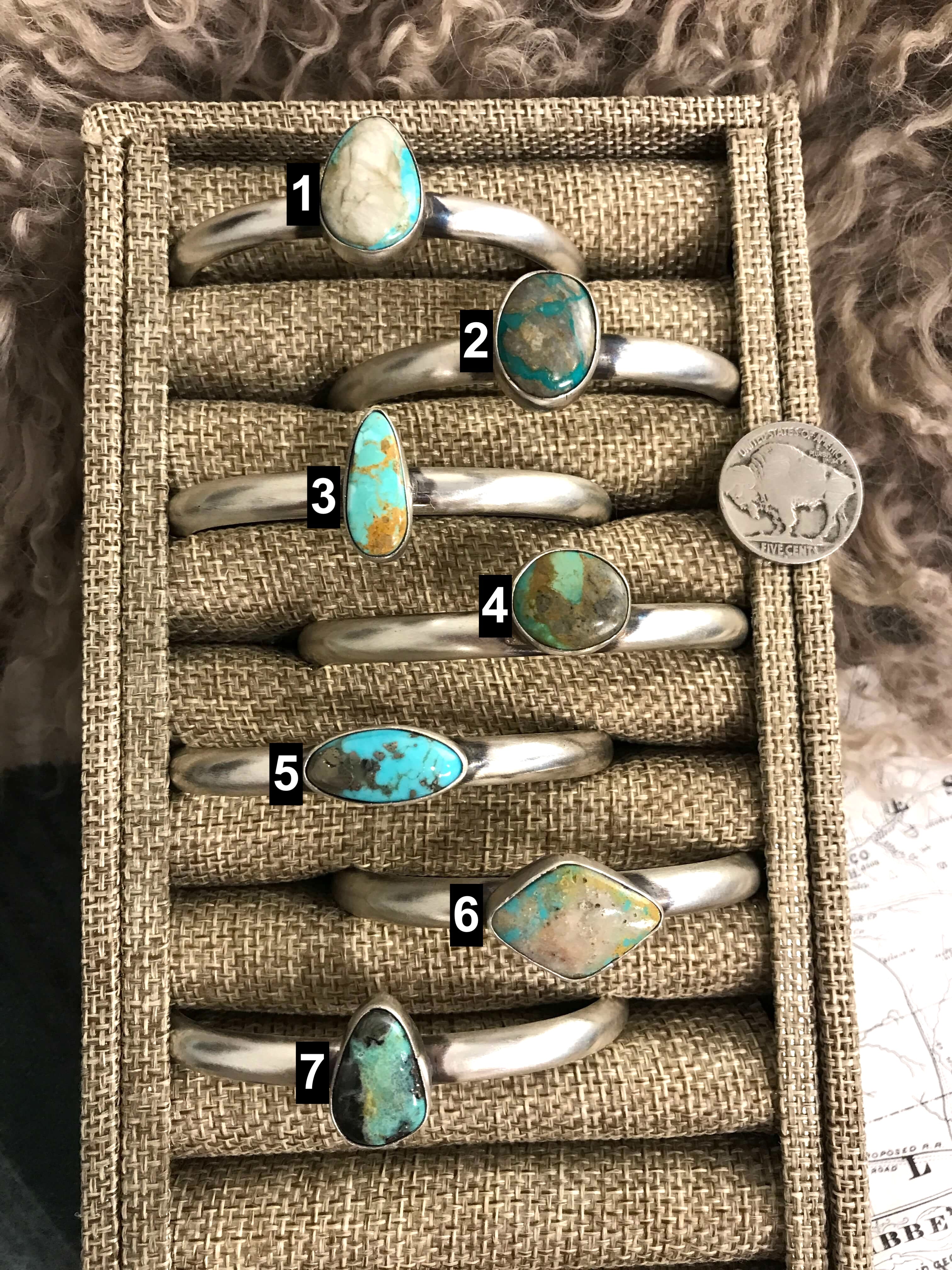 The Leland Cuffs-Bracelets & Cuffs-Calli Co., Turquoise and Silver Jewelry, Native American Handmade, Zuni Tribe, Navajo Tribe, Brock Texas