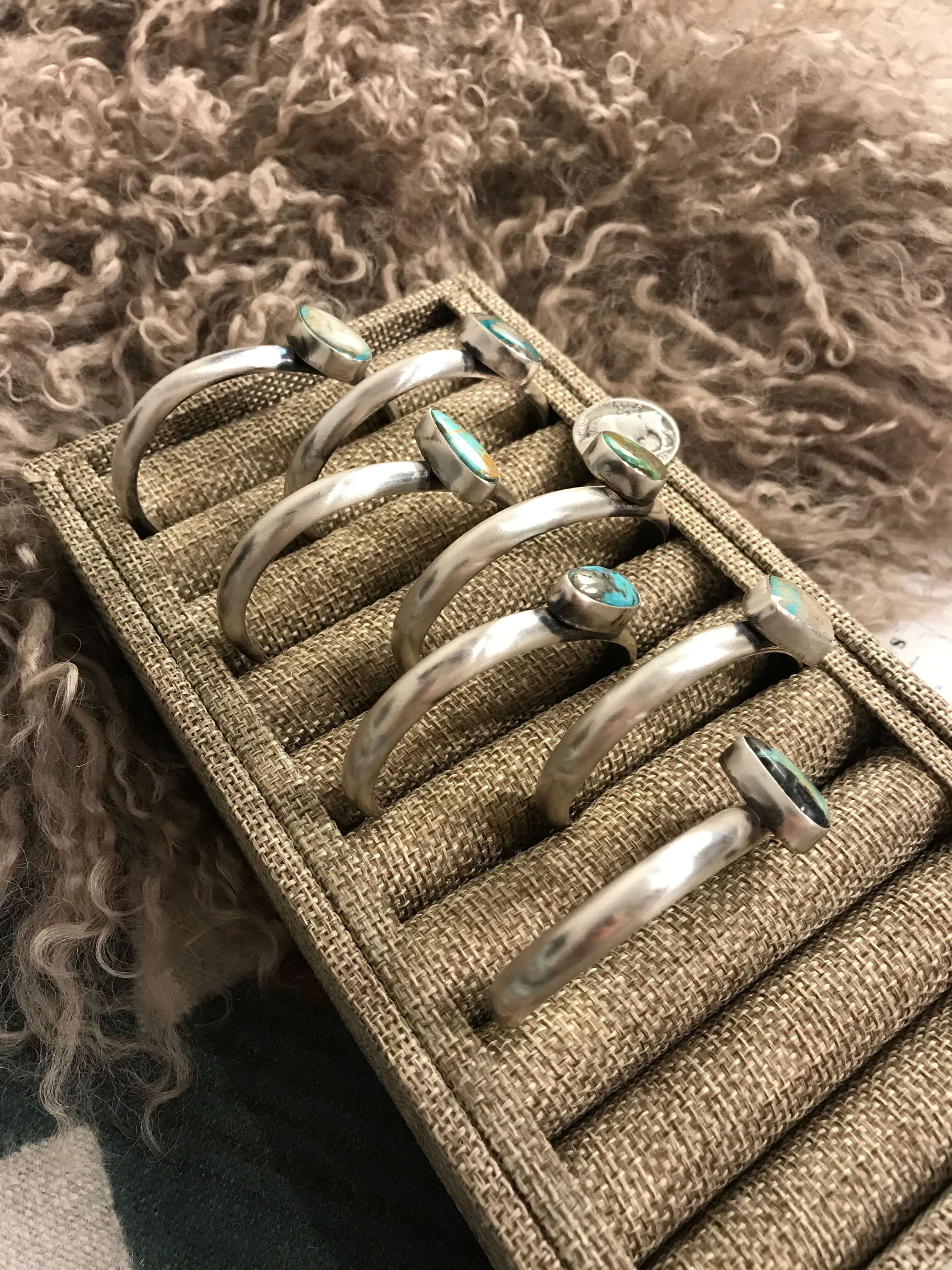 The Leland Cuffs-Bracelets & Cuffs-Calli Co., Turquoise and Silver Jewelry, Native American Handmade, Zuni Tribe, Navajo Tribe, Brock Texas