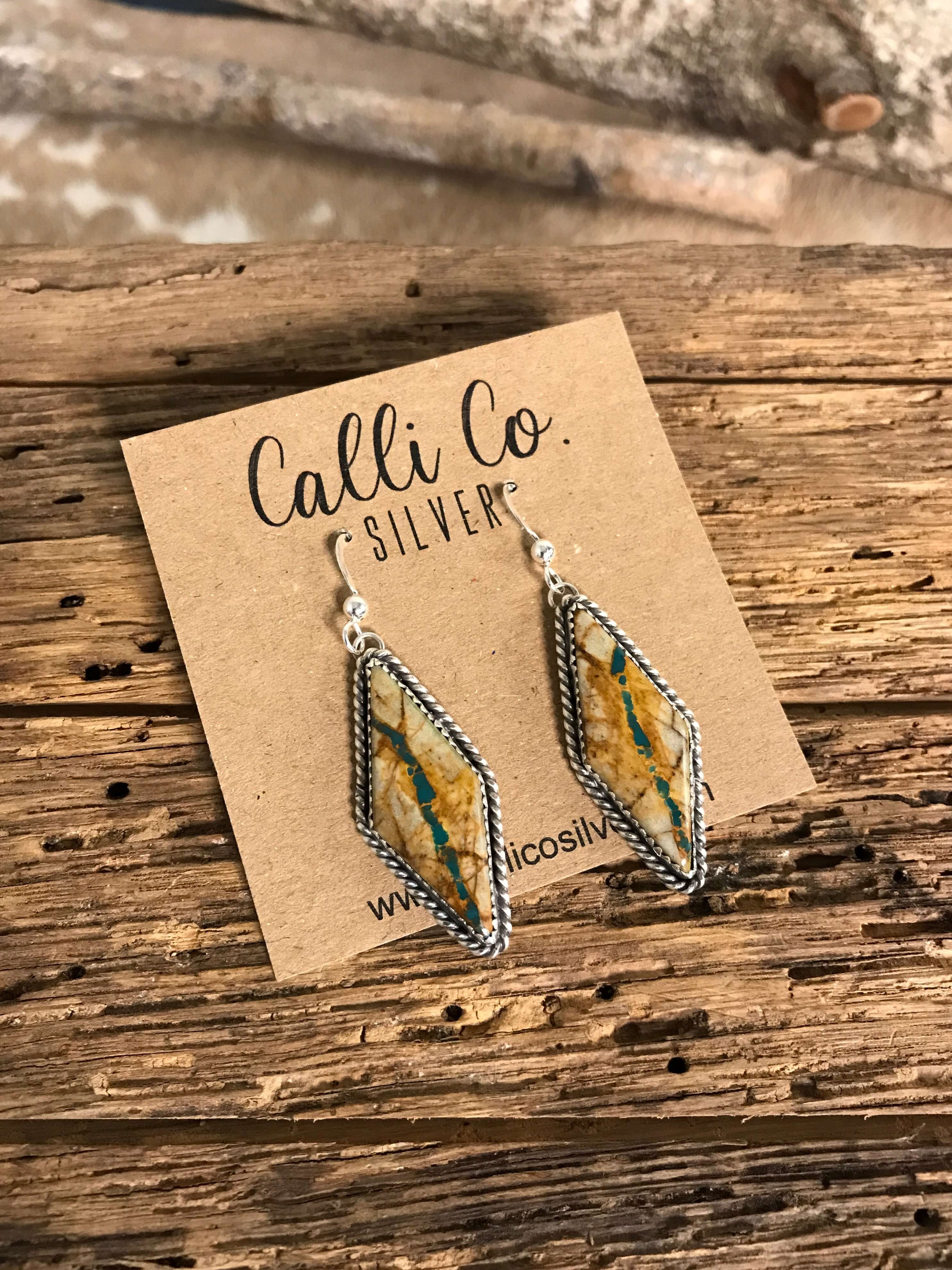 The Turquoise Dangles, 18-Earrings-Calli Co., Turquoise and Silver Jewelry, Native American Handmade, Zuni Tribe, Navajo Tribe, Brock Texas