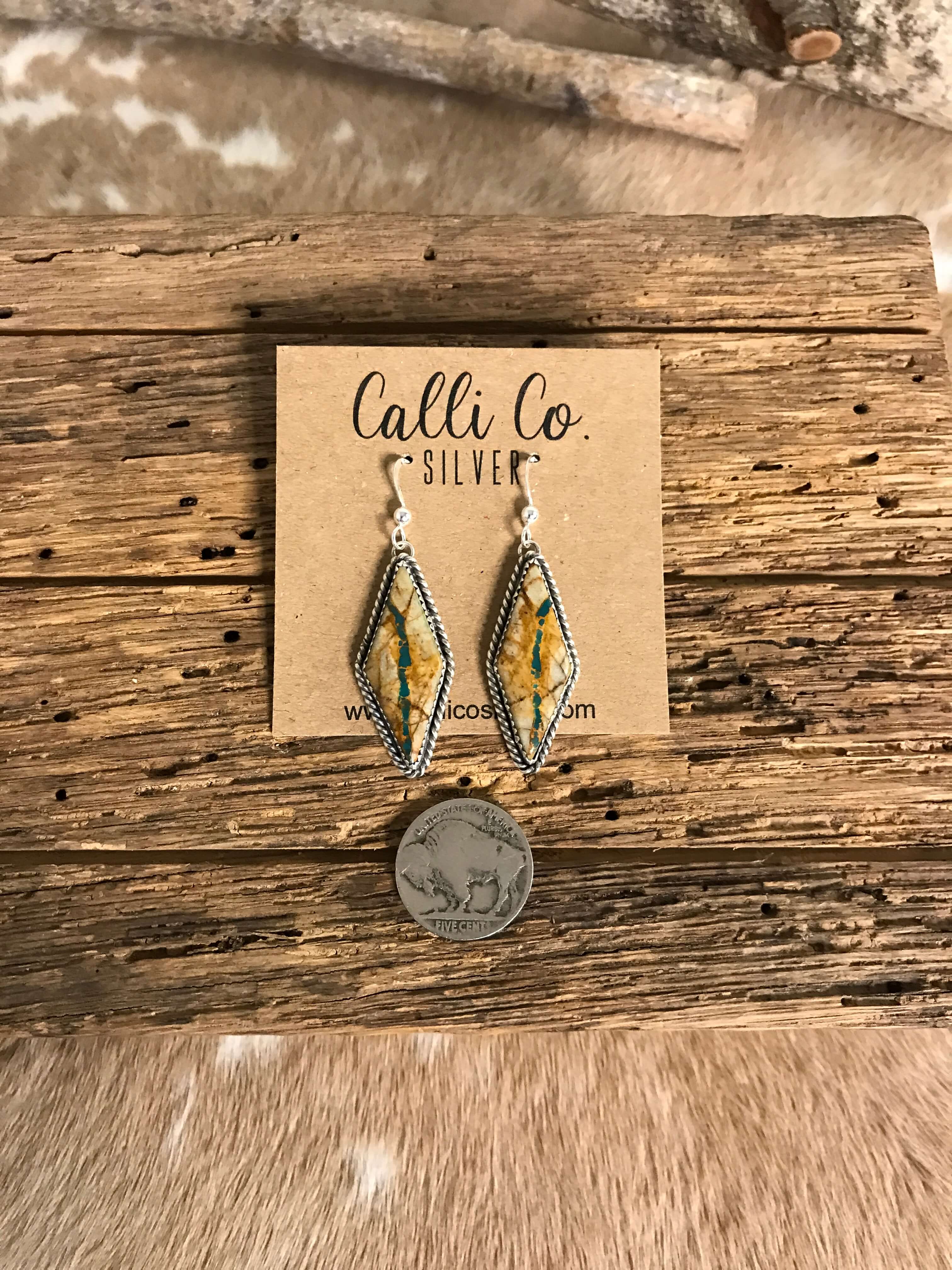 The Turquoise Dangles, 18-Earrings-Calli Co., Turquoise and Silver Jewelry, Native American Handmade, Zuni Tribe, Navajo Tribe, Brock Texas