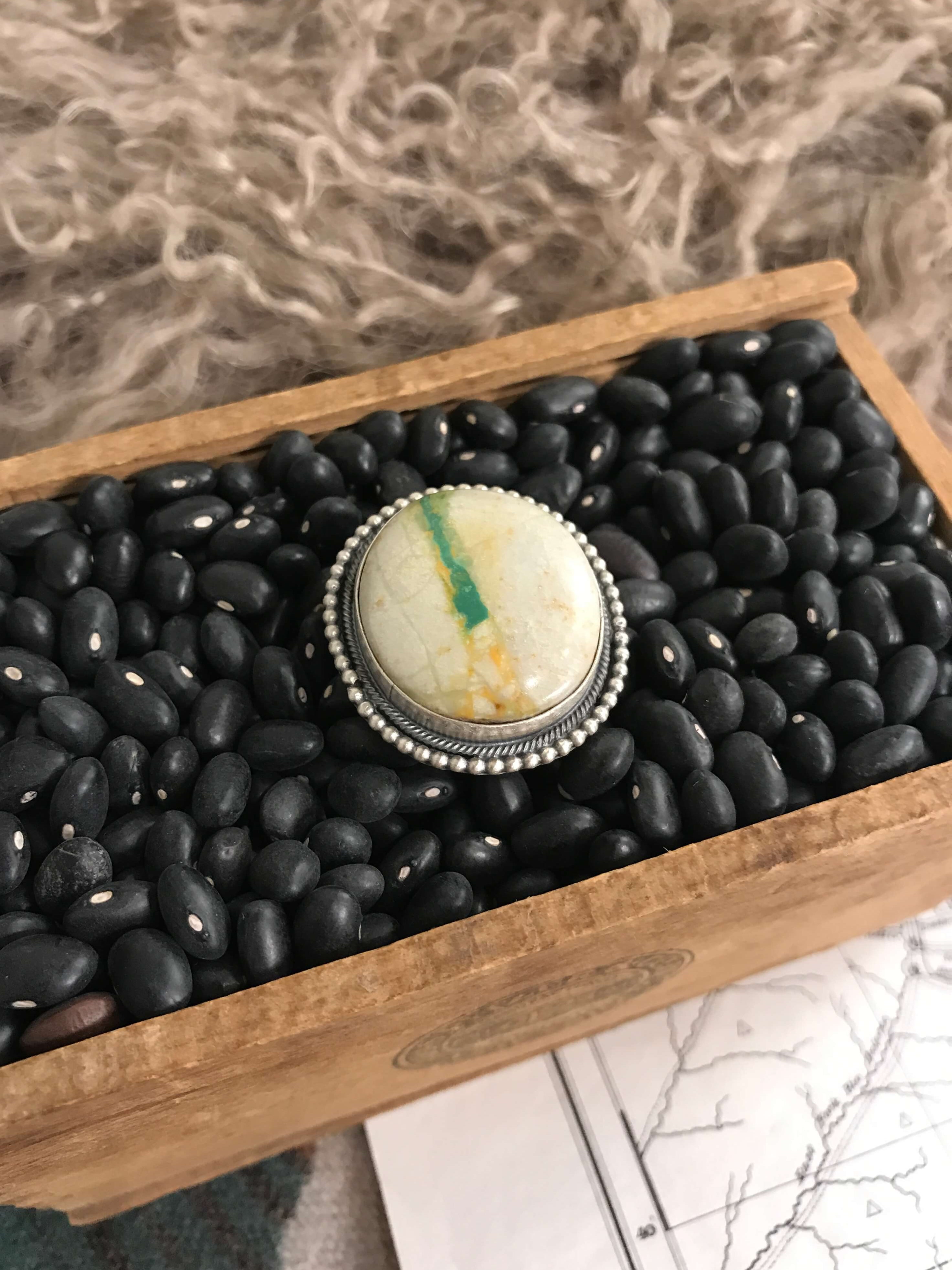 The Reverie Ring, Sz 6-Rings-Calli Co., Turquoise and Silver Jewelry, Native American Handmade, Zuni Tribe, Navajo Tribe, Brock Texas