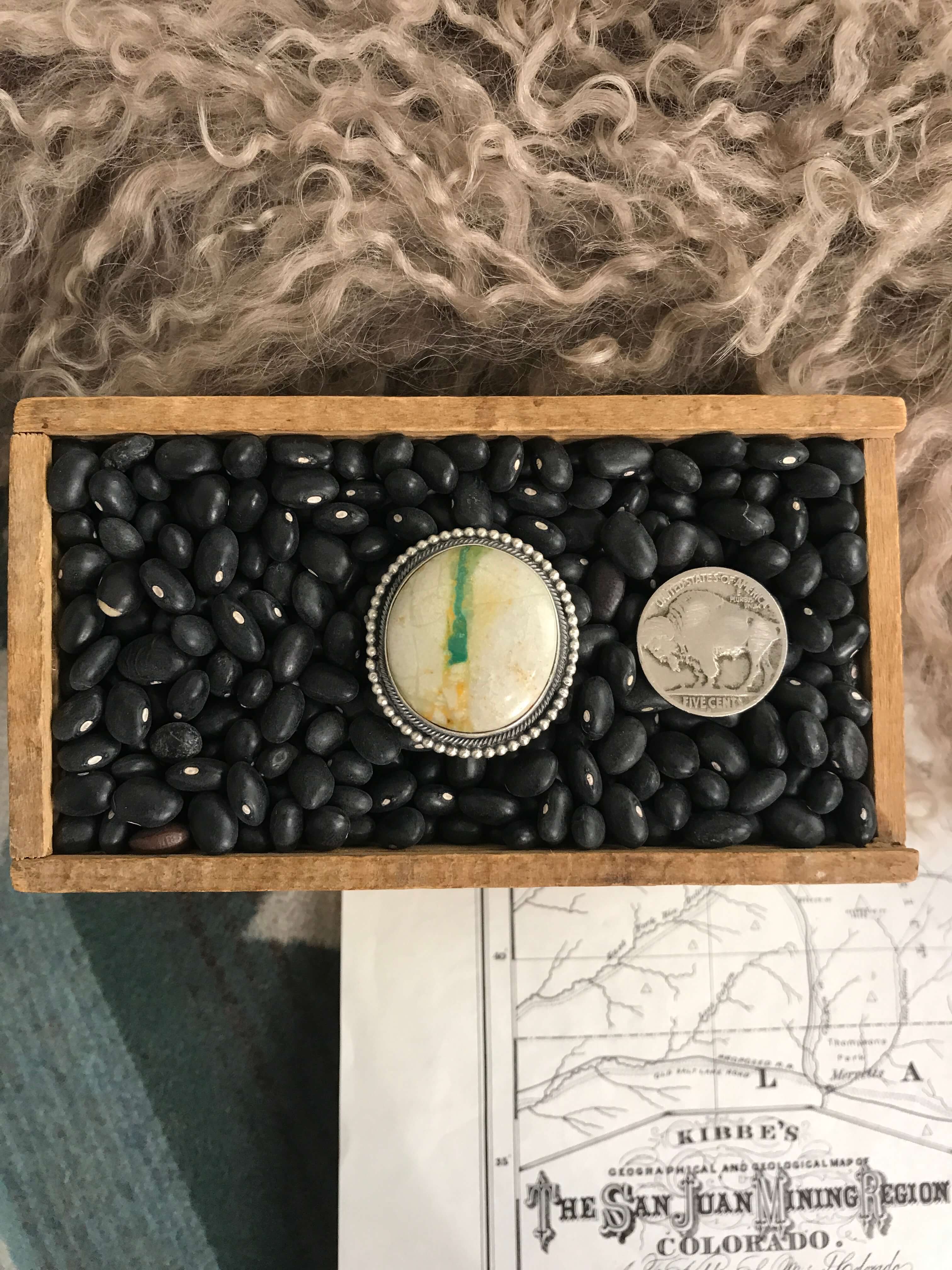 The Reverie Ring, Sz 6-Rings-Calli Co., Turquoise and Silver Jewelry, Native American Handmade, Zuni Tribe, Navajo Tribe, Brock Texas