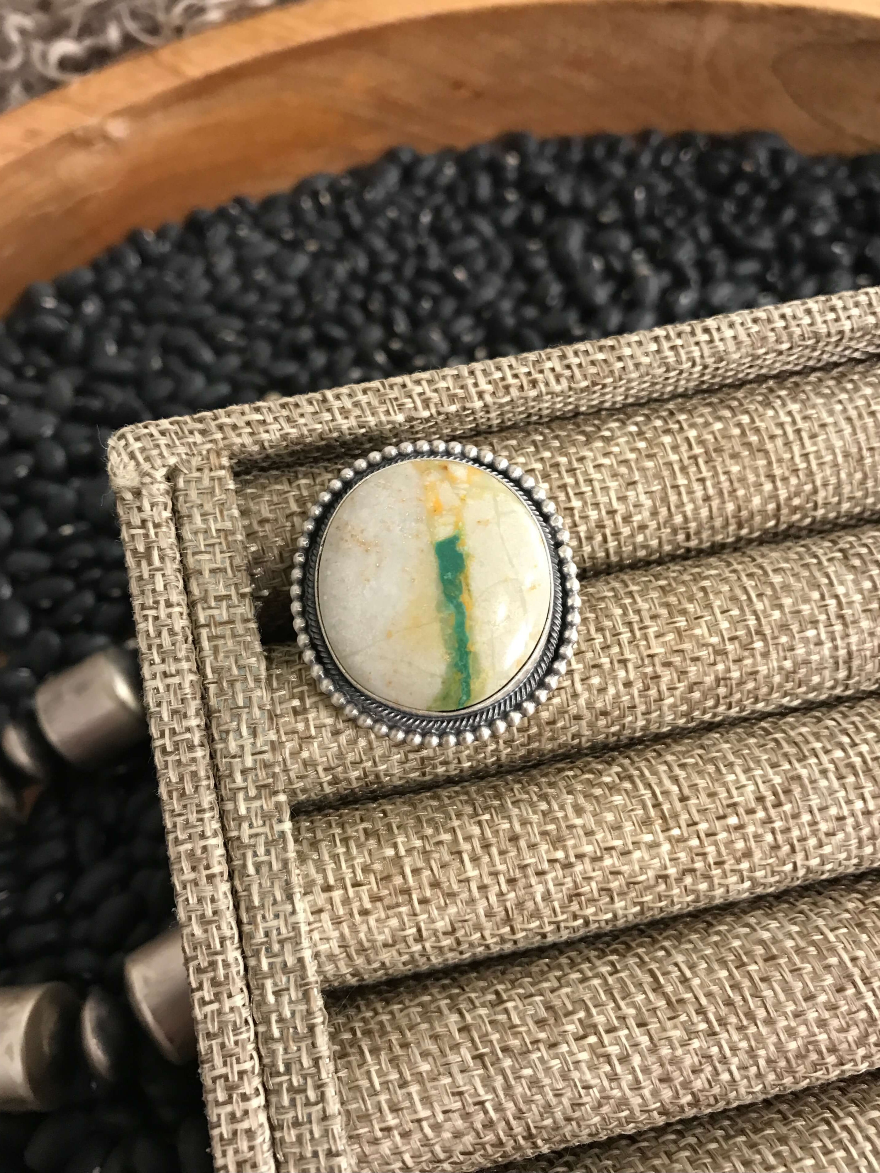 The Reverie Ring, Sz 6-Rings-Calli Co., Turquoise and Silver Jewelry, Native American Handmade, Zuni Tribe, Navajo Tribe, Brock Texas