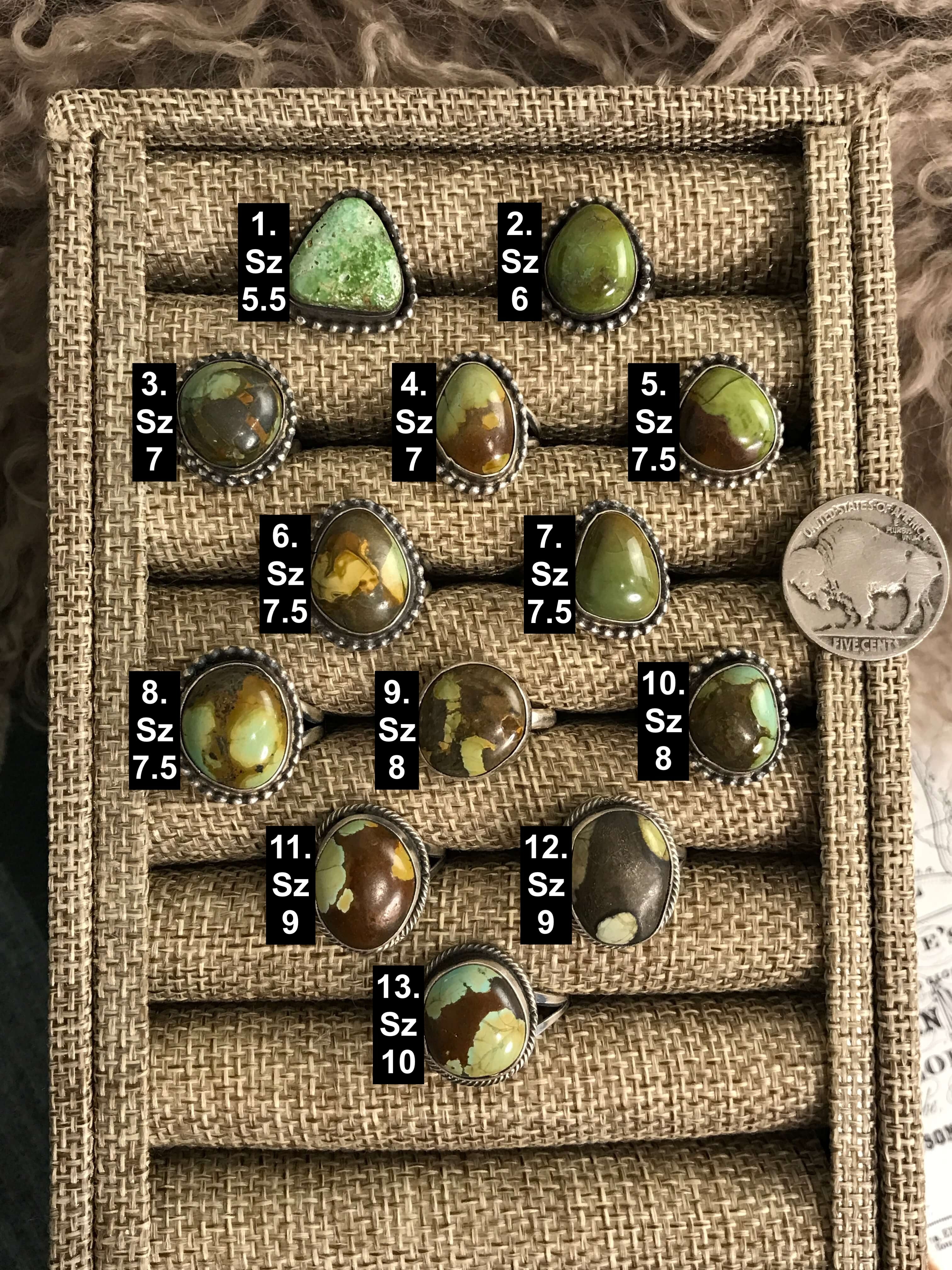 The Westend Rings-Rings-Calli Co., Turquoise and Silver Jewelry, Native American Handmade, Zuni Tribe, Navajo Tribe, Brock Texas