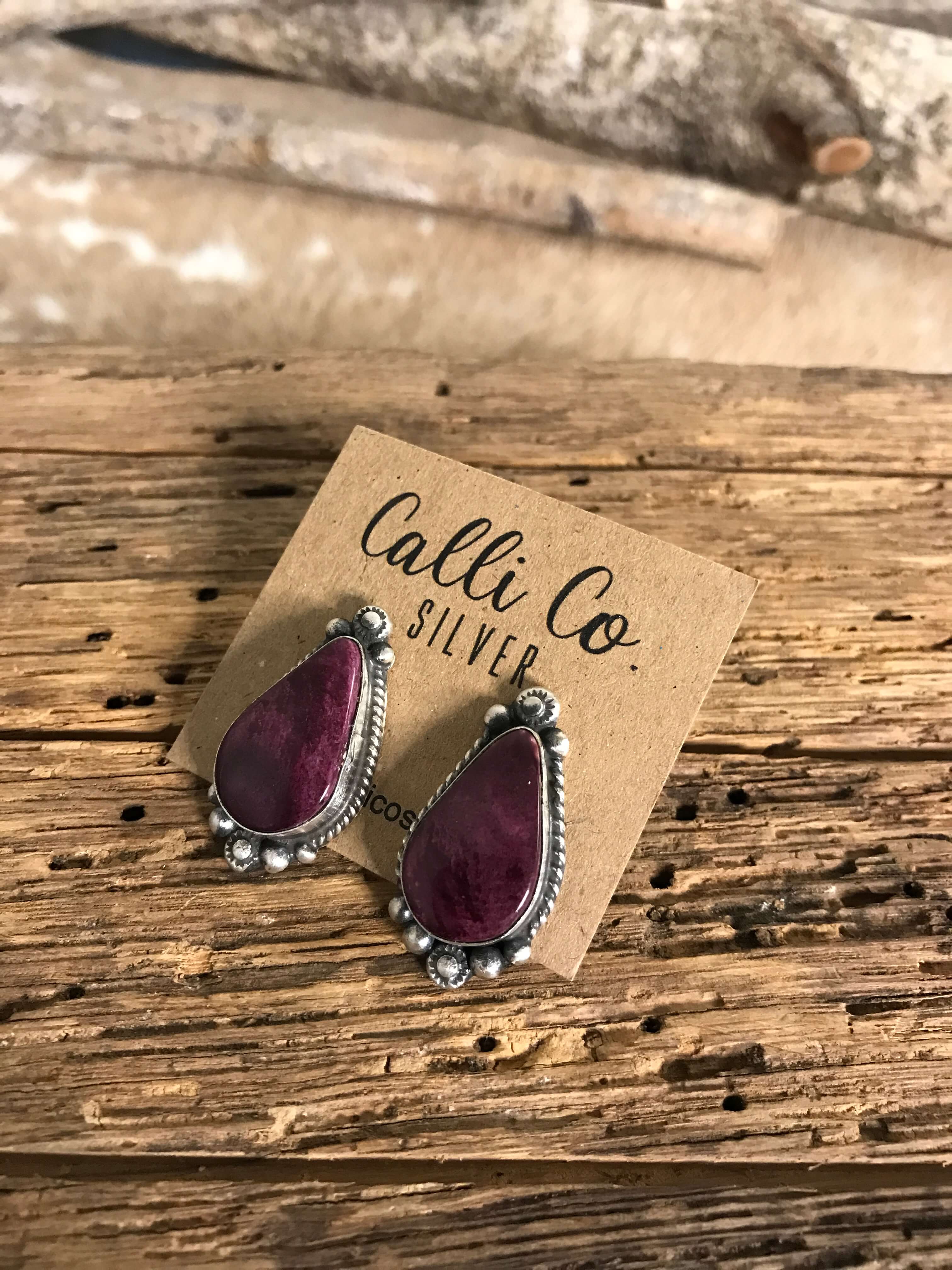 The Spiny Studs, 6-Earrings-Calli Co., Turquoise and Silver Jewelry, Native American Handmade, Zuni Tribe, Navajo Tribe, Brock Texas