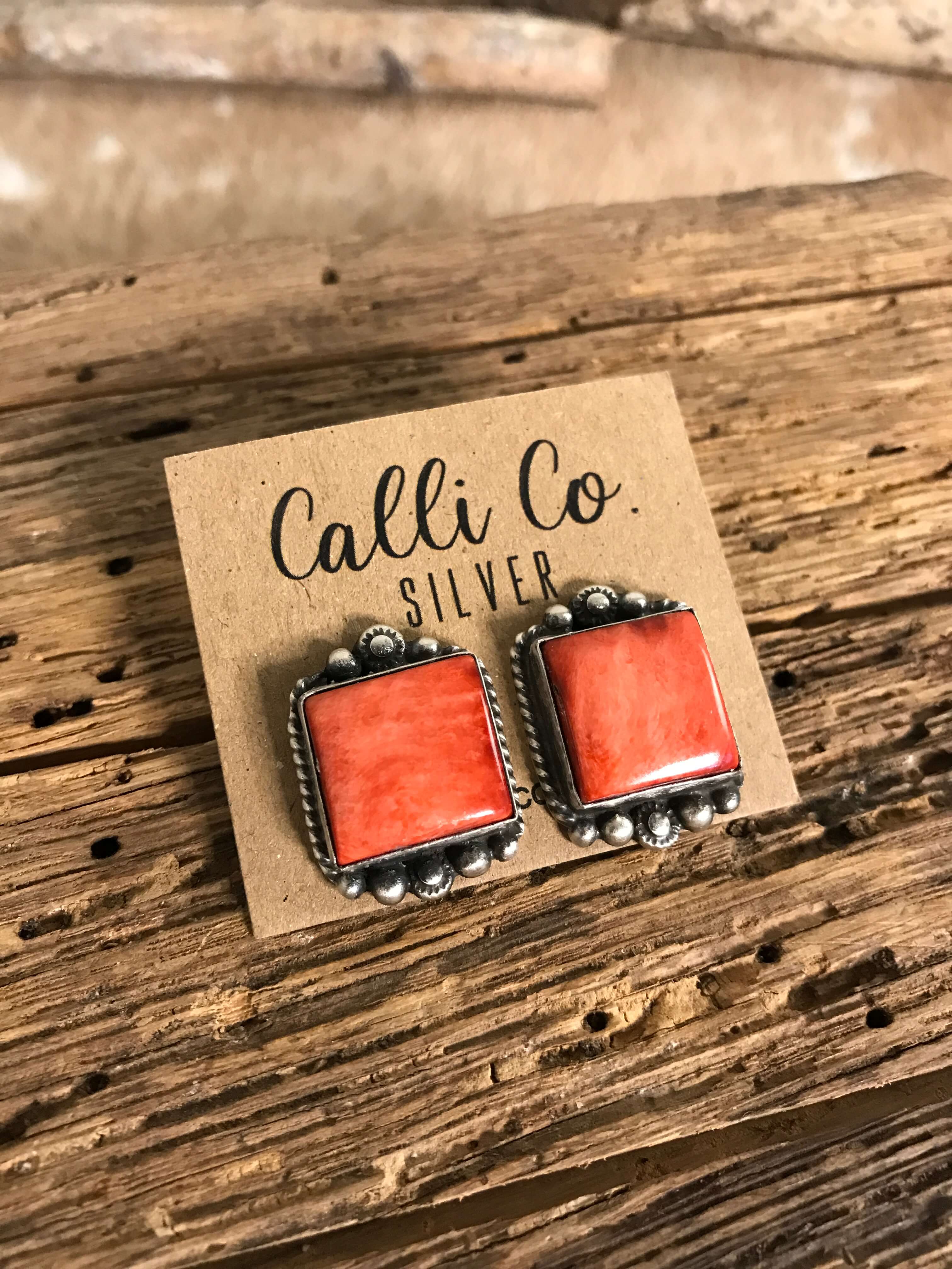 The Spiny Studs, 7-Earrings-Calli Co., Turquoise and Silver Jewelry, Native American Handmade, Zuni Tribe, Navajo Tribe, Brock Texas