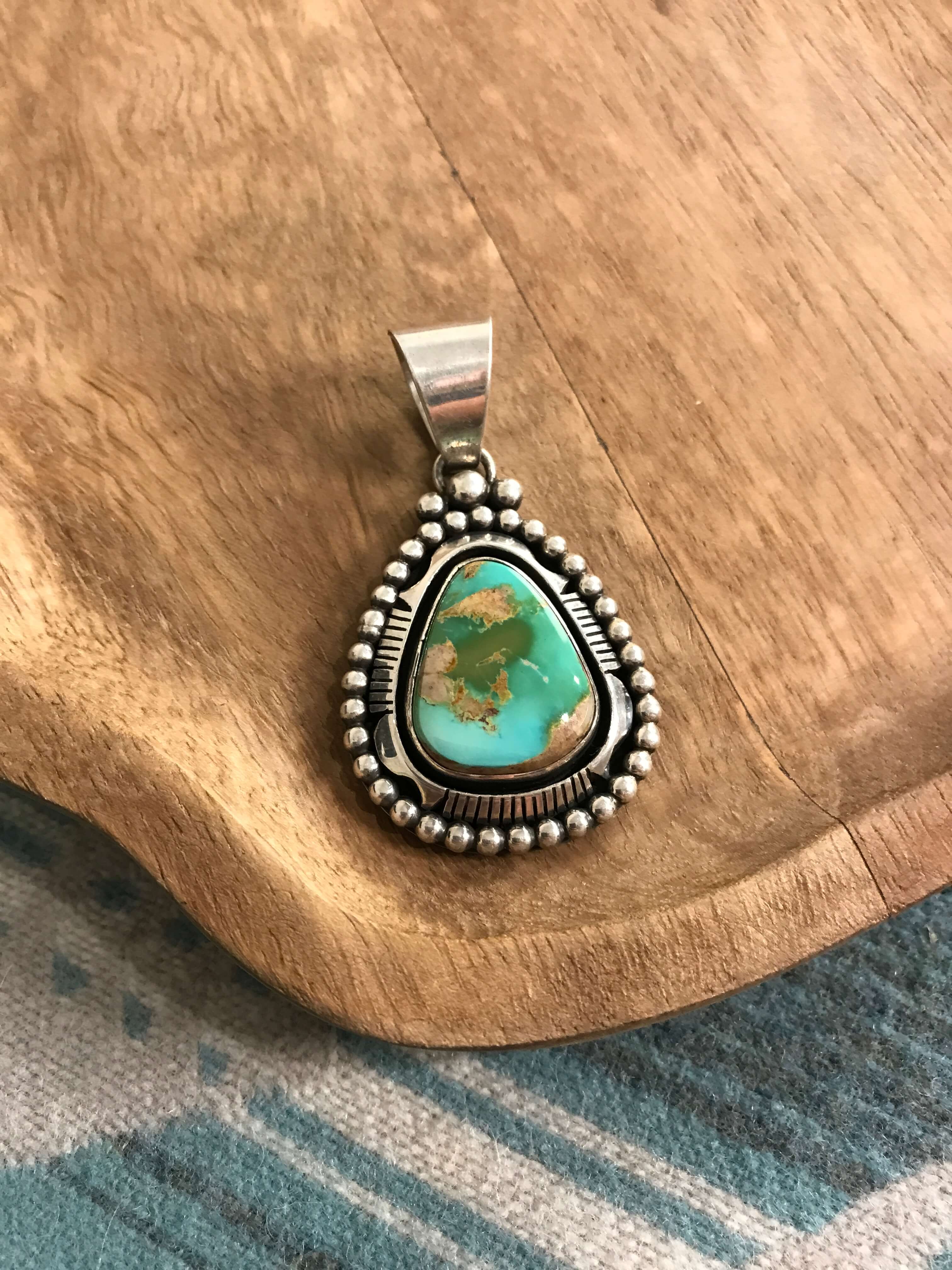 The Wildcatter Pendant-Pendants-Calli Co., Turquoise and Silver Jewelry, Native American Handmade, Zuni Tribe, Navajo Tribe, Brock Texas