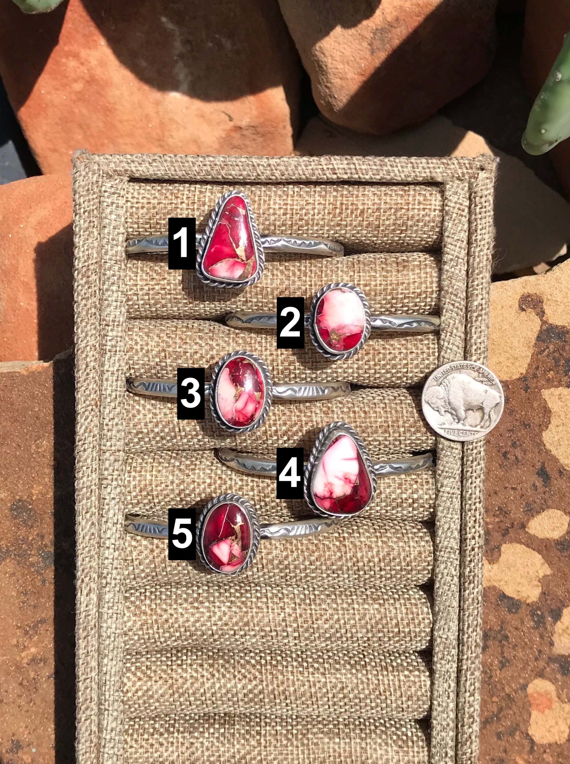 The Molina Dahlia Rose Cuffs-Bracelets & Cuffs-Calli Co., Turquoise and Silver Jewelry, Native American Handmade, Zuni Tribe, Navajo Tribe, Brock Texas