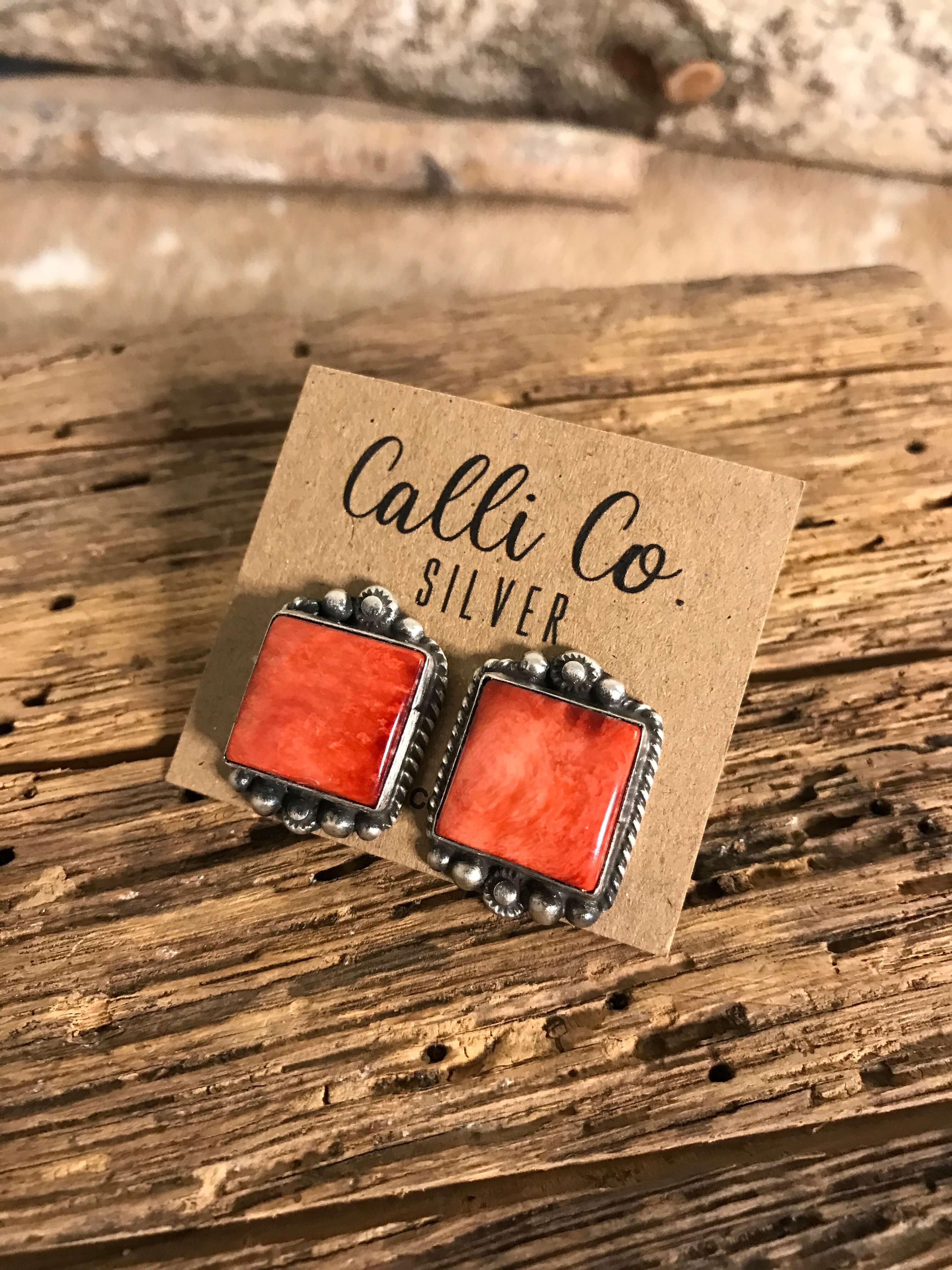 The Spiny Studs, 7-Earrings-Calli Co., Turquoise and Silver Jewelry, Native American Handmade, Zuni Tribe, Navajo Tribe, Brock Texas