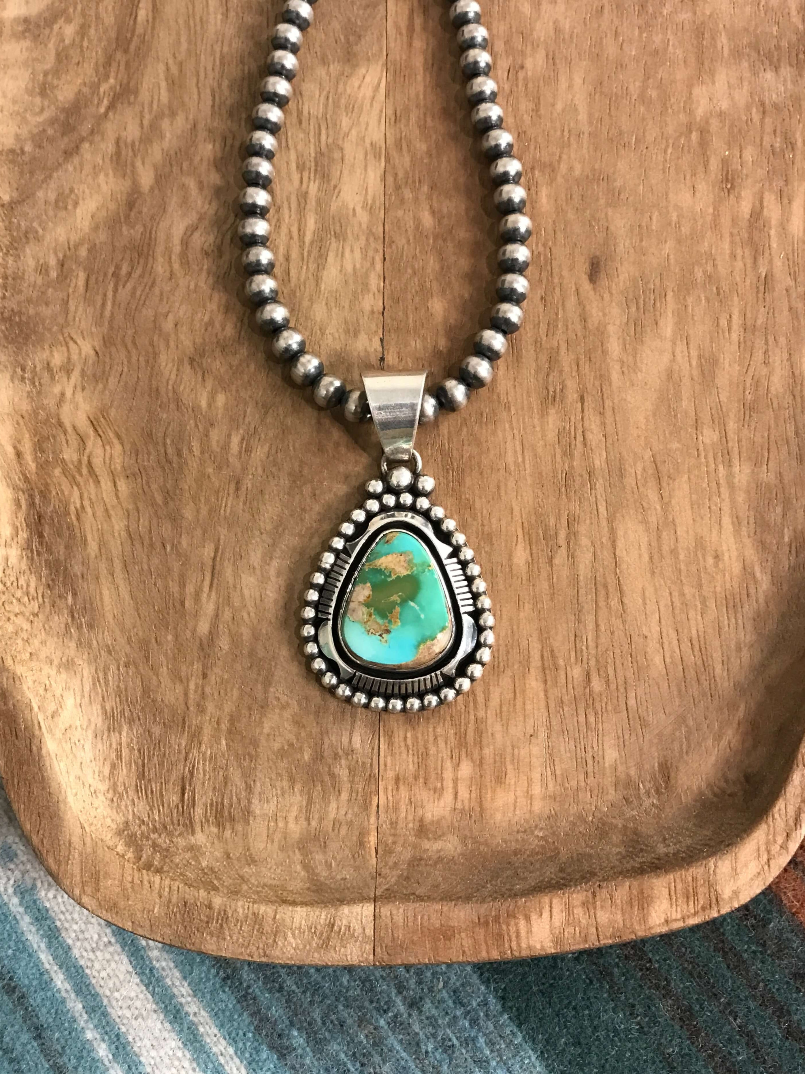 The Wildcatter Pendant-Pendants-Calli Co., Turquoise and Silver Jewelry, Native American Handmade, Zuni Tribe, Navajo Tribe, Brock Texas
