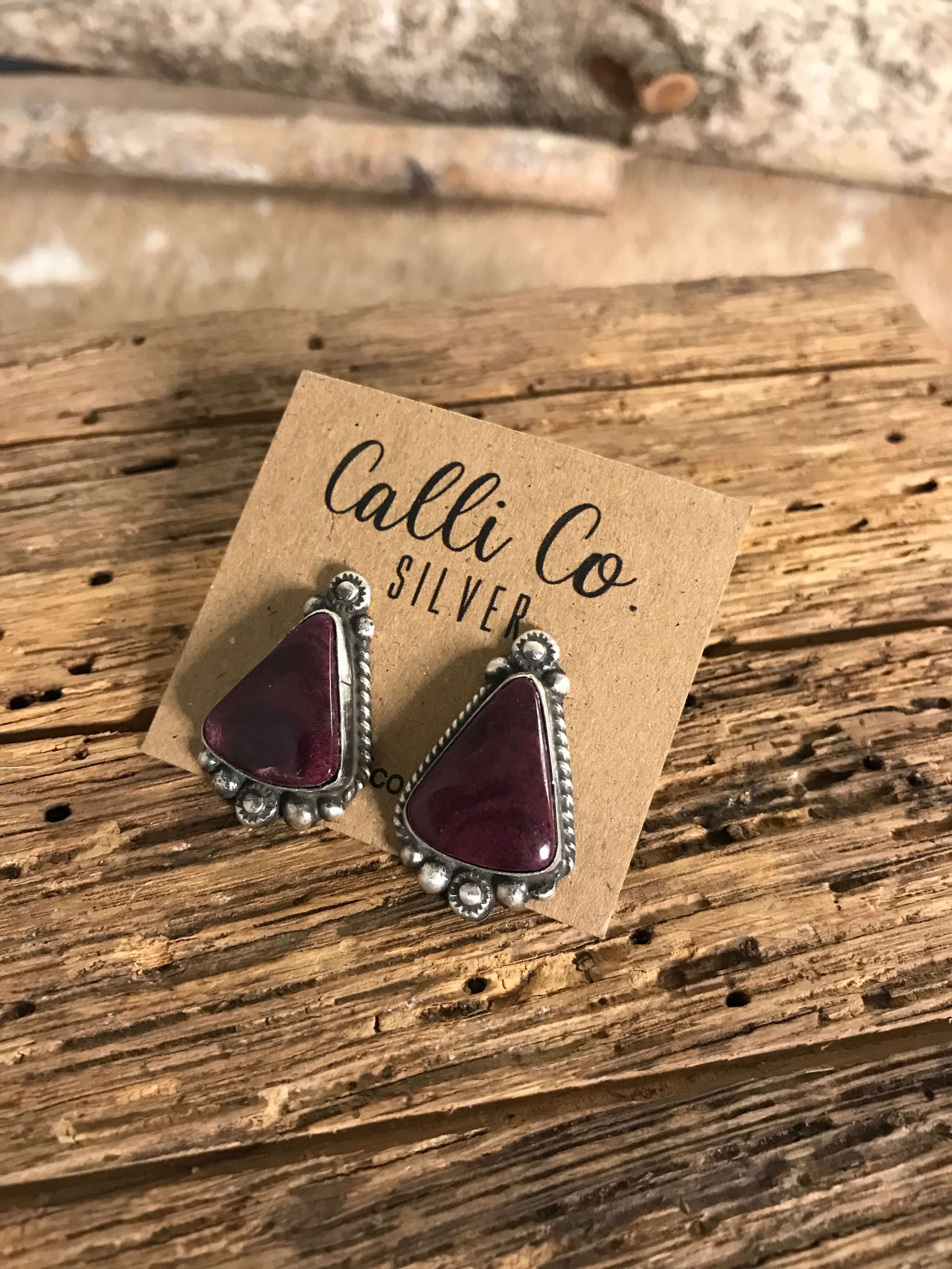 The Spiny Studs, 11-Earrings-Calli Co., Turquoise and Silver Jewelry, Native American Handmade, Zuni Tribe, Navajo Tribe, Brock Texas