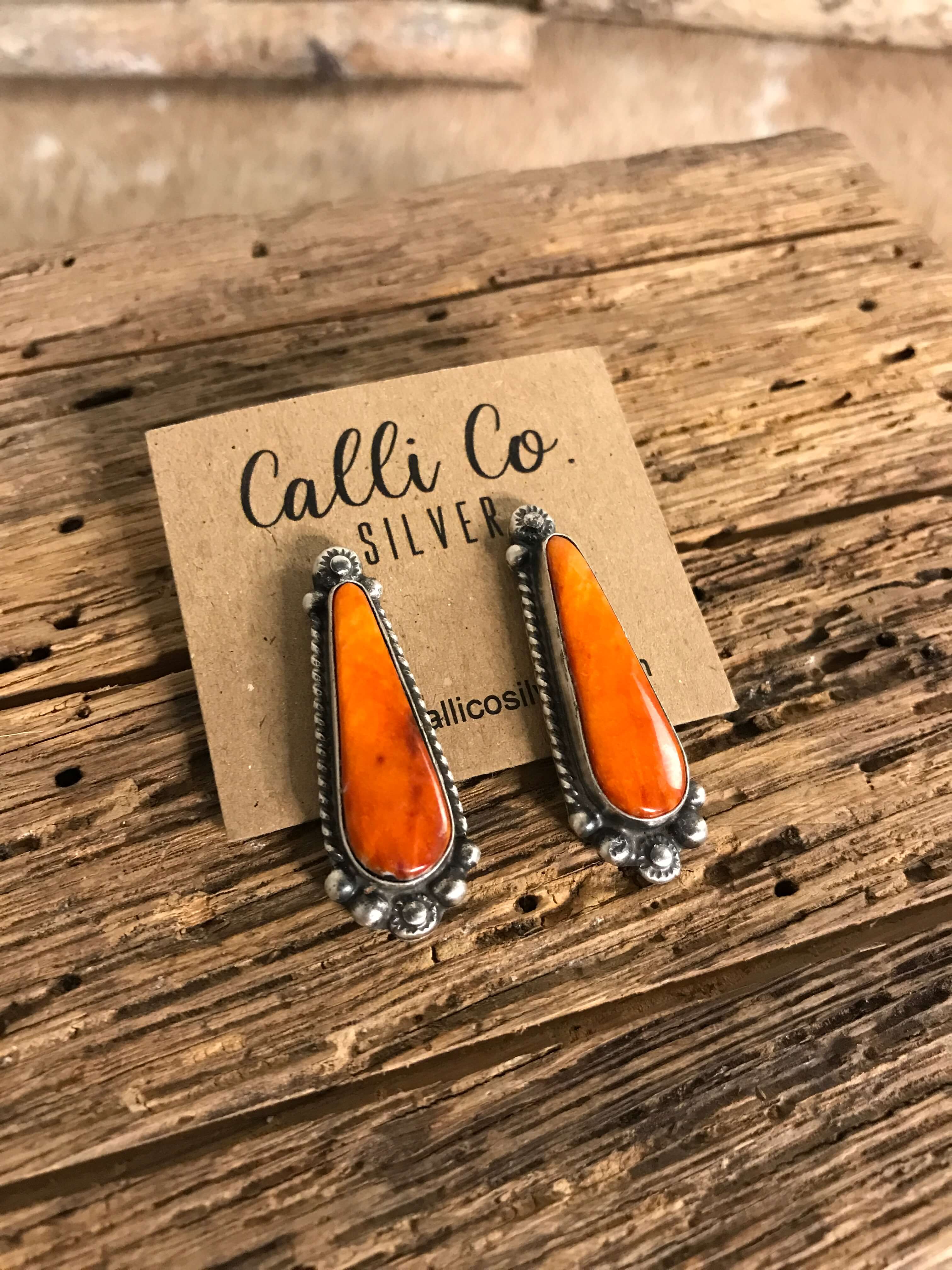 The Spiny Studs, 12-Earrings-Calli Co., Turquoise and Silver Jewelry, Native American Handmade, Zuni Tribe, Navajo Tribe, Brock Texas