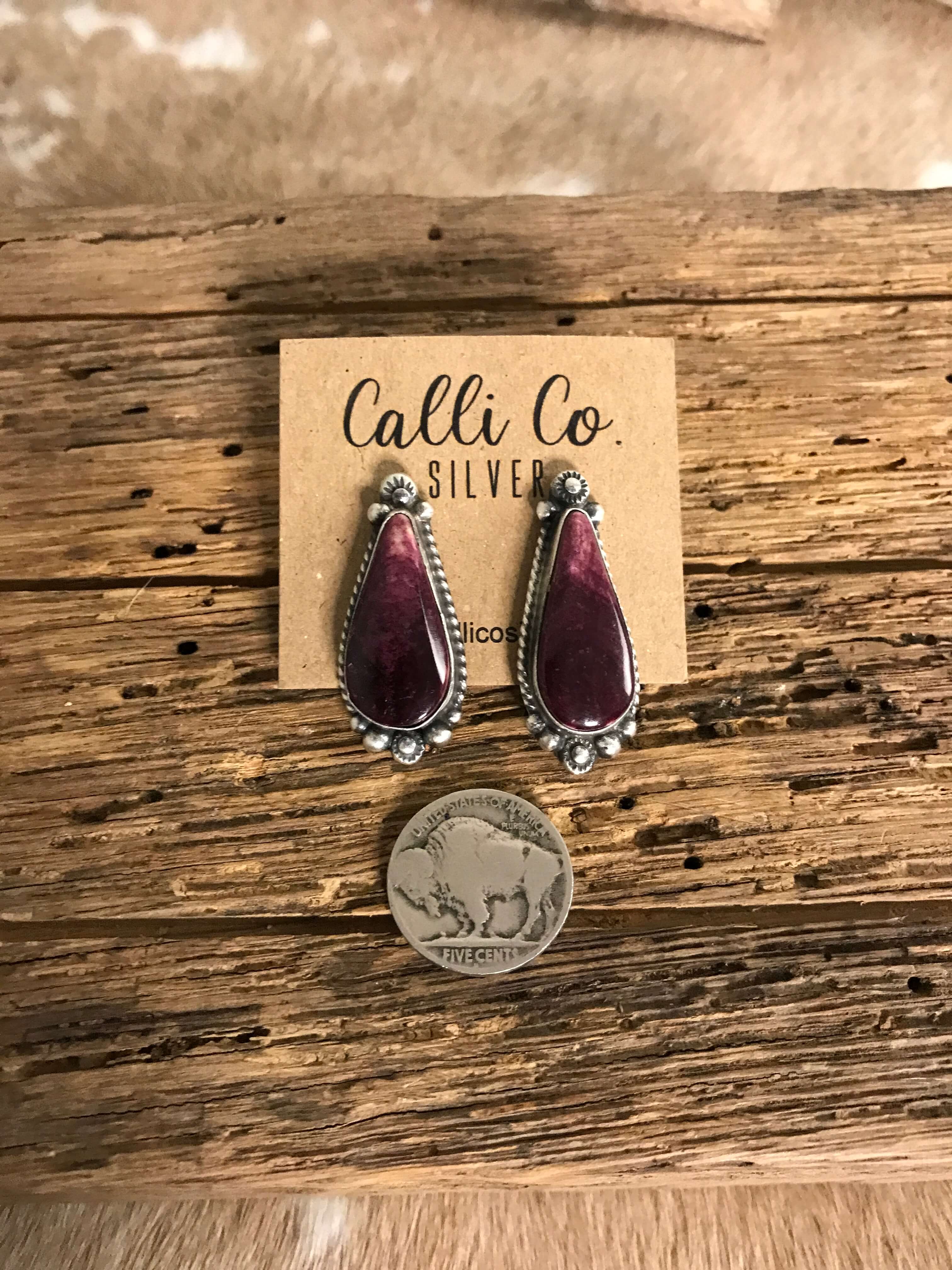 The Spiny Studs, 13-Earrings-Calli Co., Turquoise and Silver Jewelry, Native American Handmade, Zuni Tribe, Navajo Tribe, Brock Texas