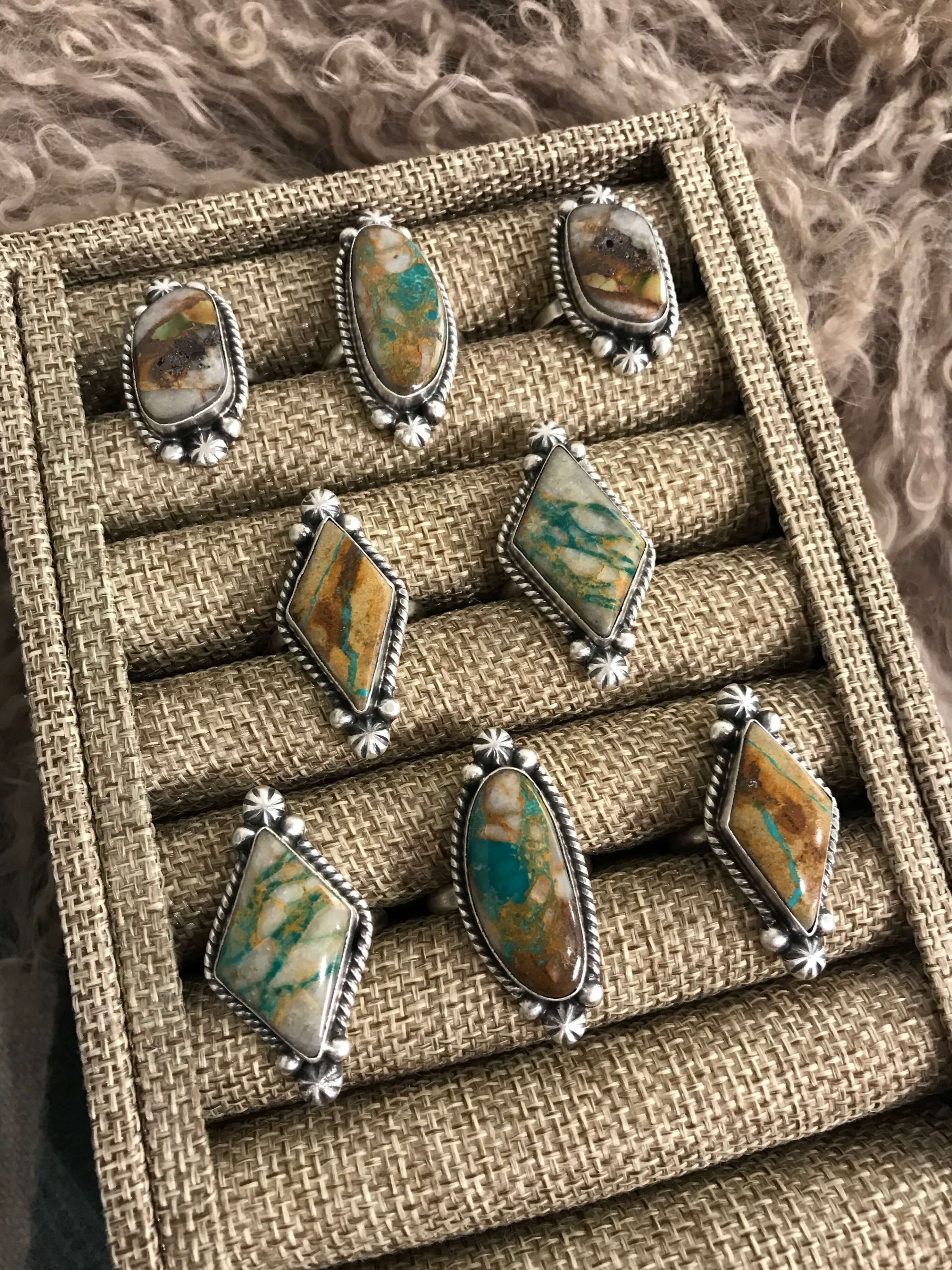 The Seager Adjustable Rings-Rings-Calli Co., Turquoise and Silver Jewelry, Native American Handmade, Zuni Tribe, Navajo Tribe, Brock Texas