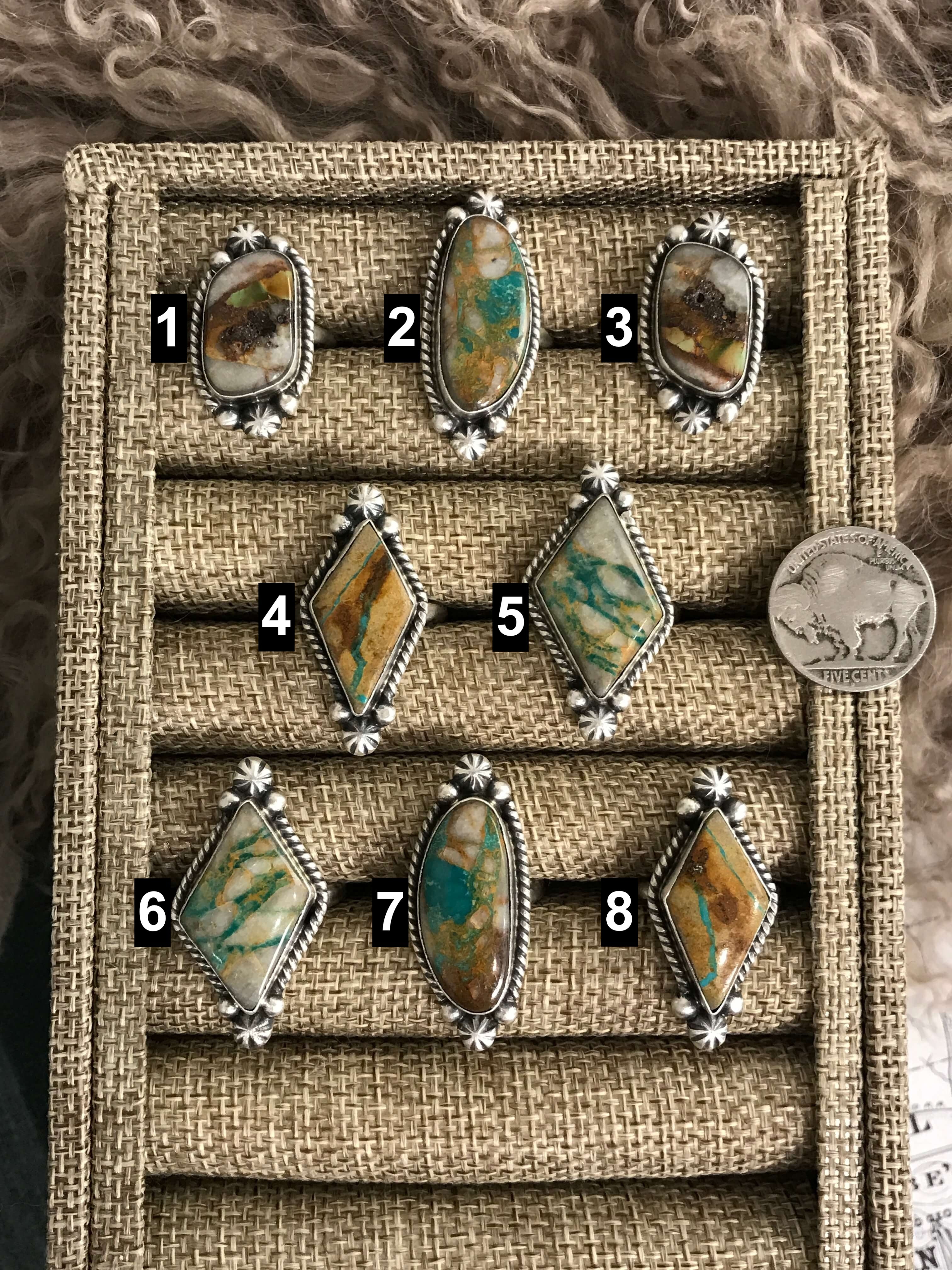 The Seager Adjustable Rings-Rings-Calli Co., Turquoise and Silver Jewelry, Native American Handmade, Zuni Tribe, Navajo Tribe, Brock Texas