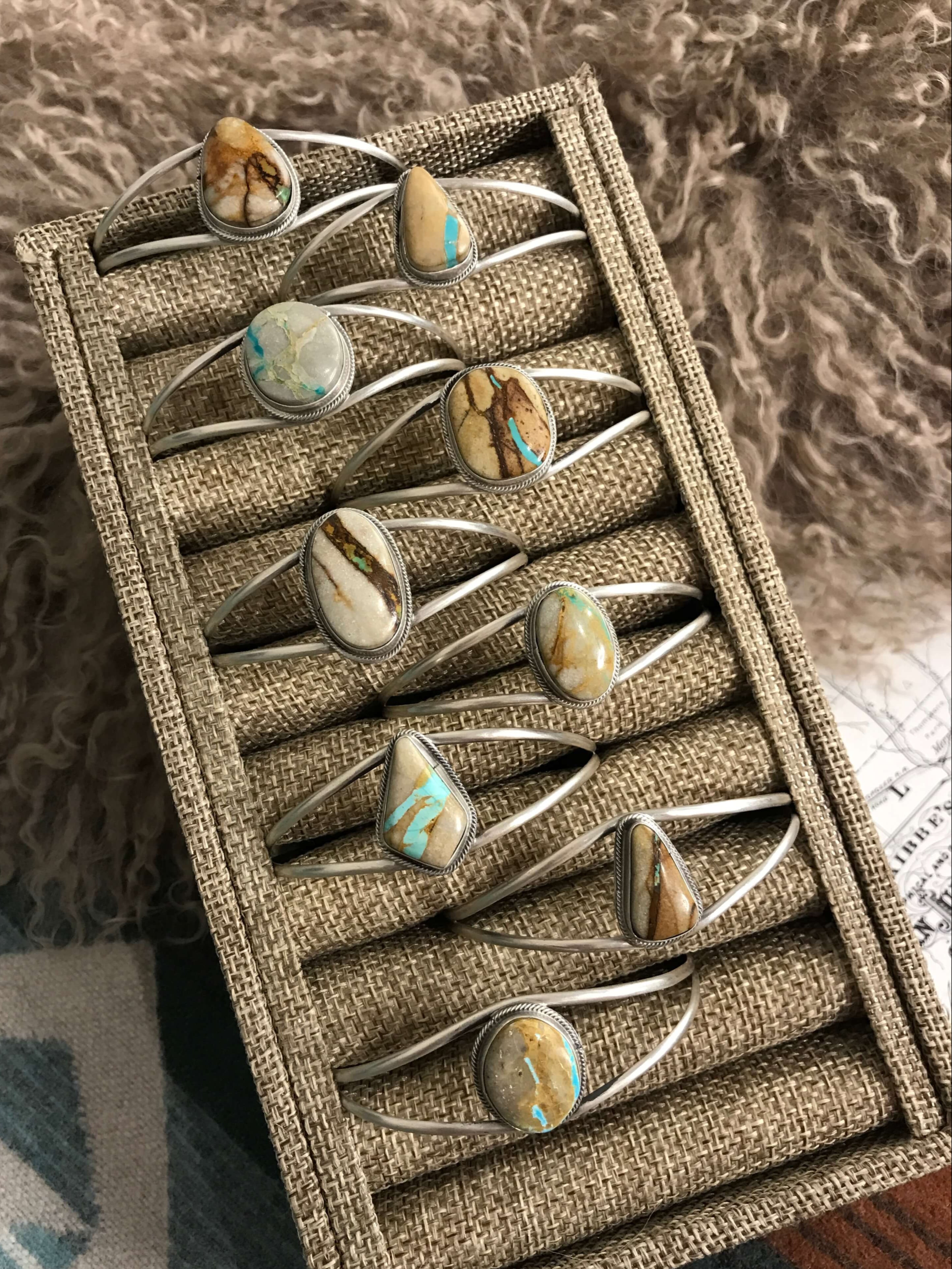 The Lasso Cuffs-Bracelets & Cuffs-Calli Co., Turquoise and Silver Jewelry, Native American Handmade, Zuni Tribe, Navajo Tribe, Brock Texas