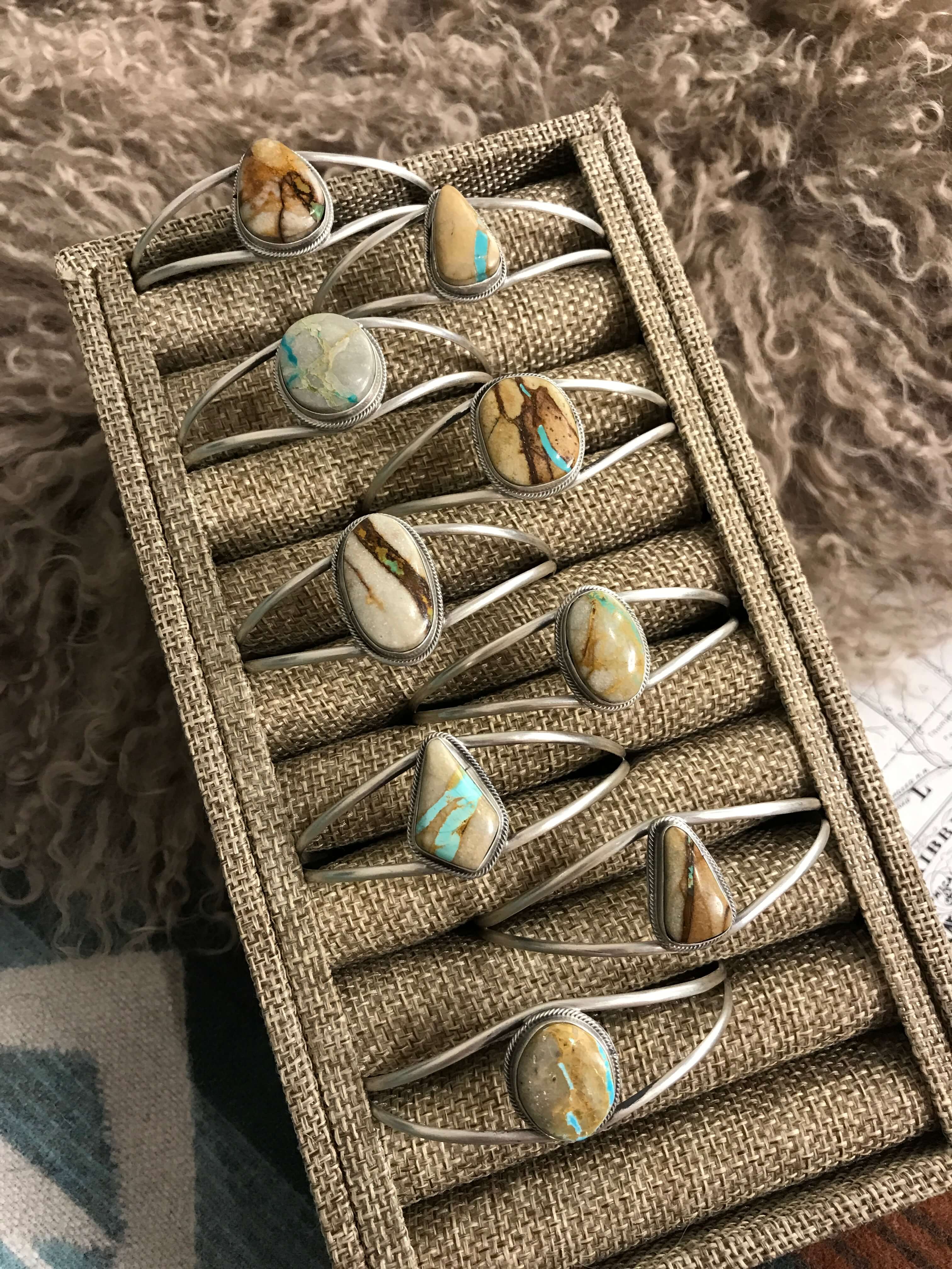 The Lasso Cuffs-Bracelets & Cuffs-Calli Co., Turquoise and Silver Jewelry, Native American Handmade, Zuni Tribe, Navajo Tribe, Brock Texas