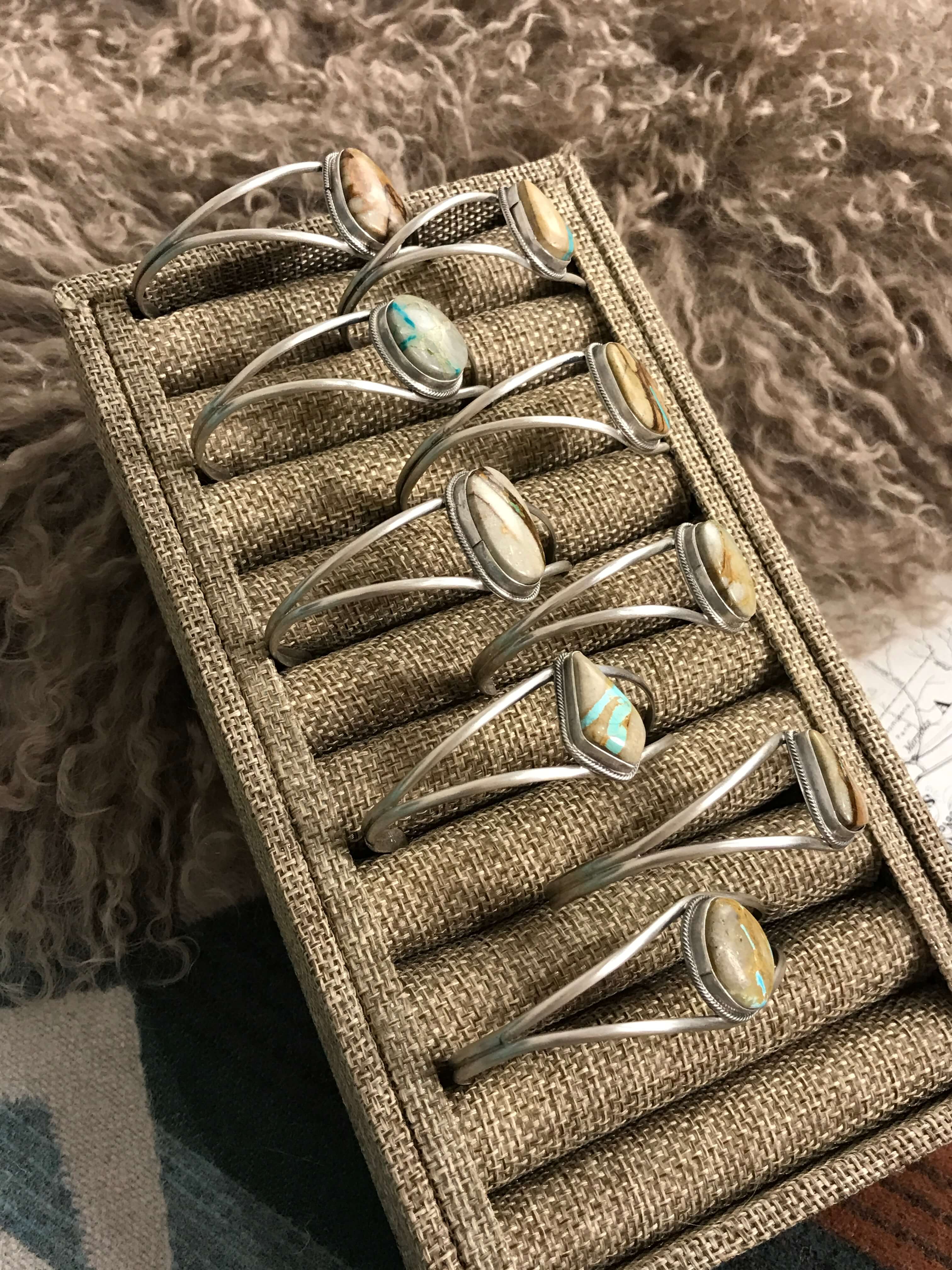 The Lasso Cuffs-Bracelets & Cuffs-Calli Co., Turquoise and Silver Jewelry, Native American Handmade, Zuni Tribe, Navajo Tribe, Brock Texas