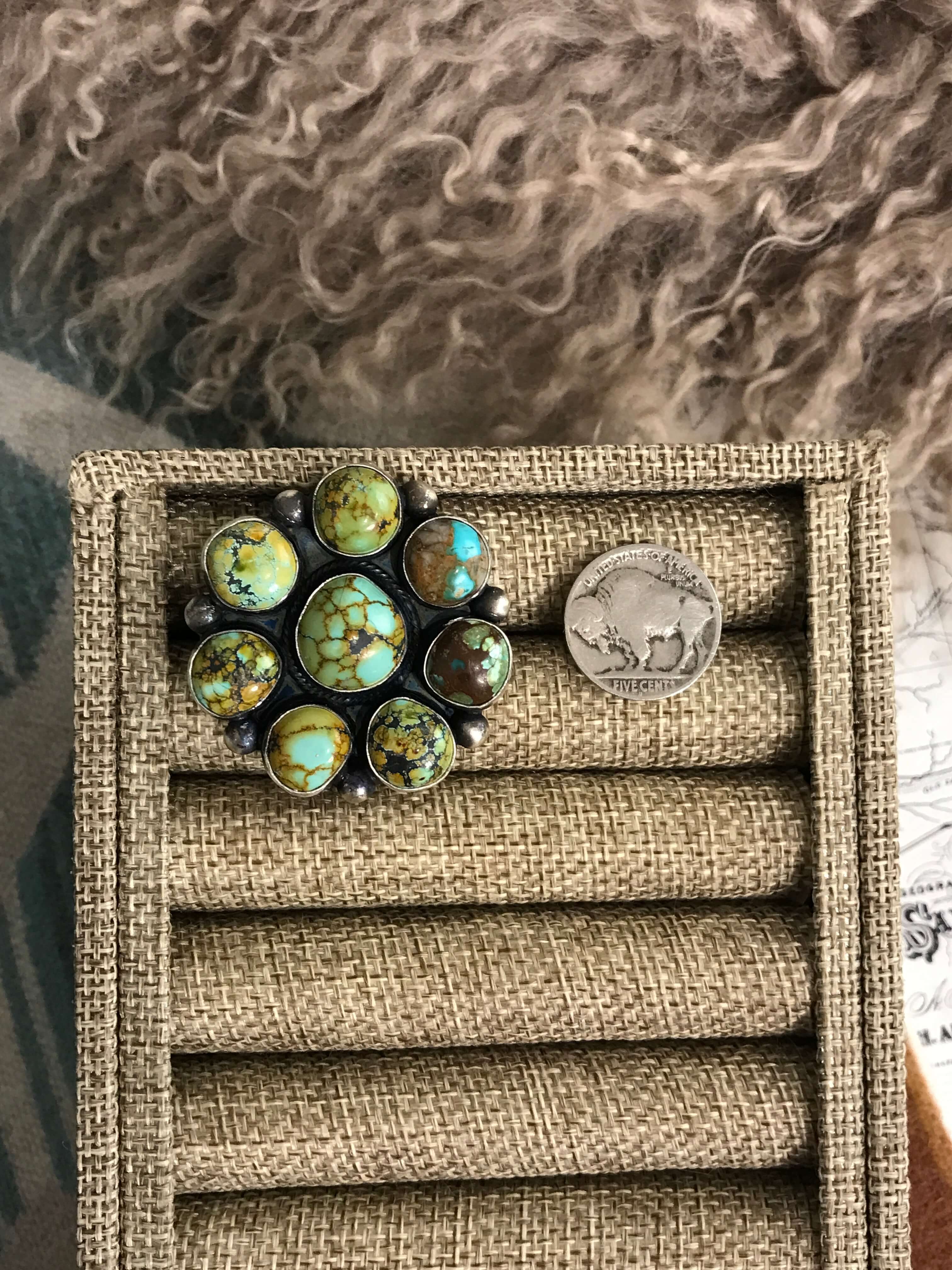 The Bluffton Ring 1, Sz 9-Rings-Calli Co., Turquoise and Silver Jewelry, Native American Handmade, Zuni Tribe, Navajo Tribe, Brock Texas