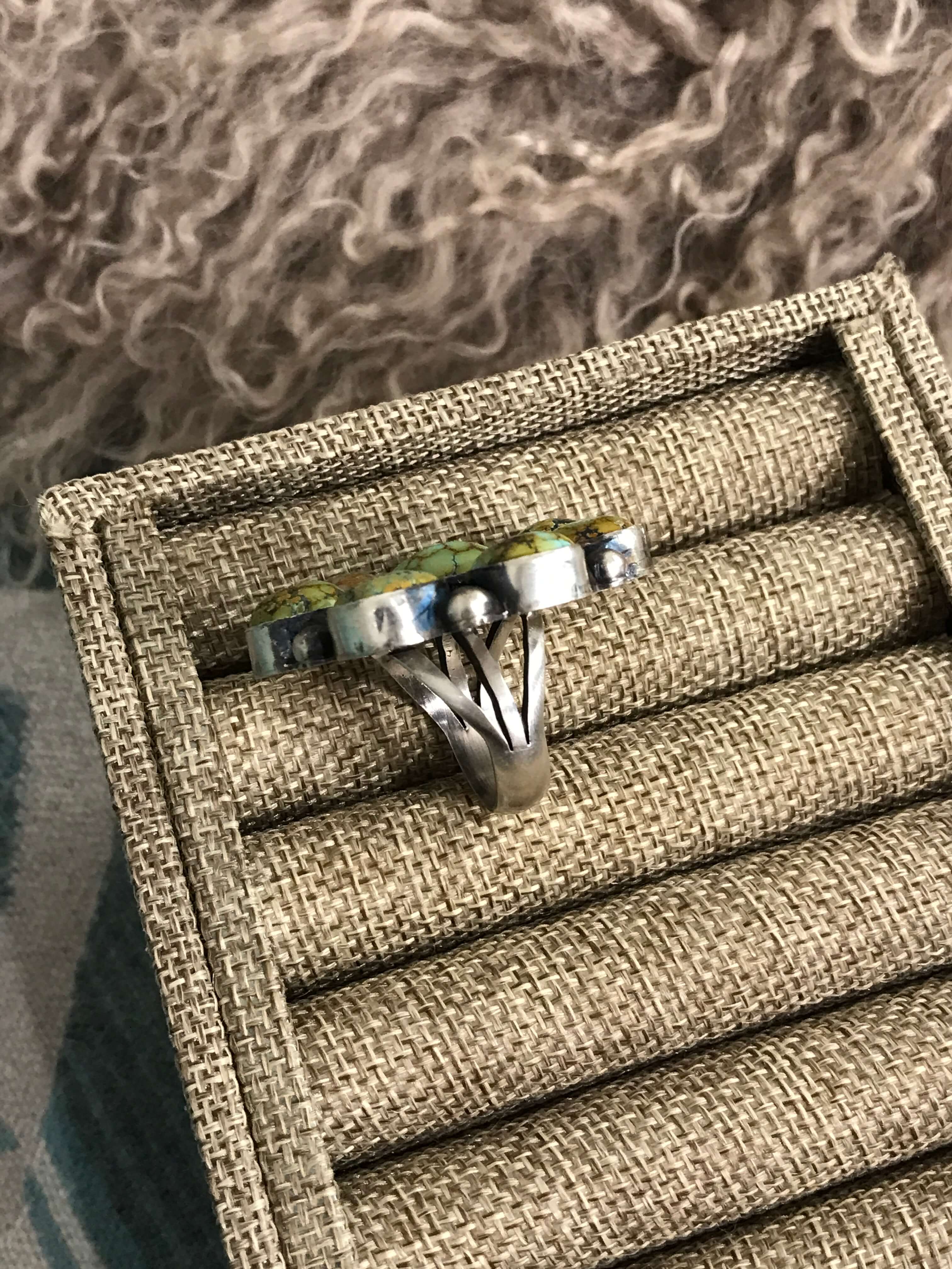 The Bluffton Ring 1, Sz 9-Rings-Calli Co., Turquoise and Silver Jewelry, Native American Handmade, Zuni Tribe, Navajo Tribe, Brock Texas