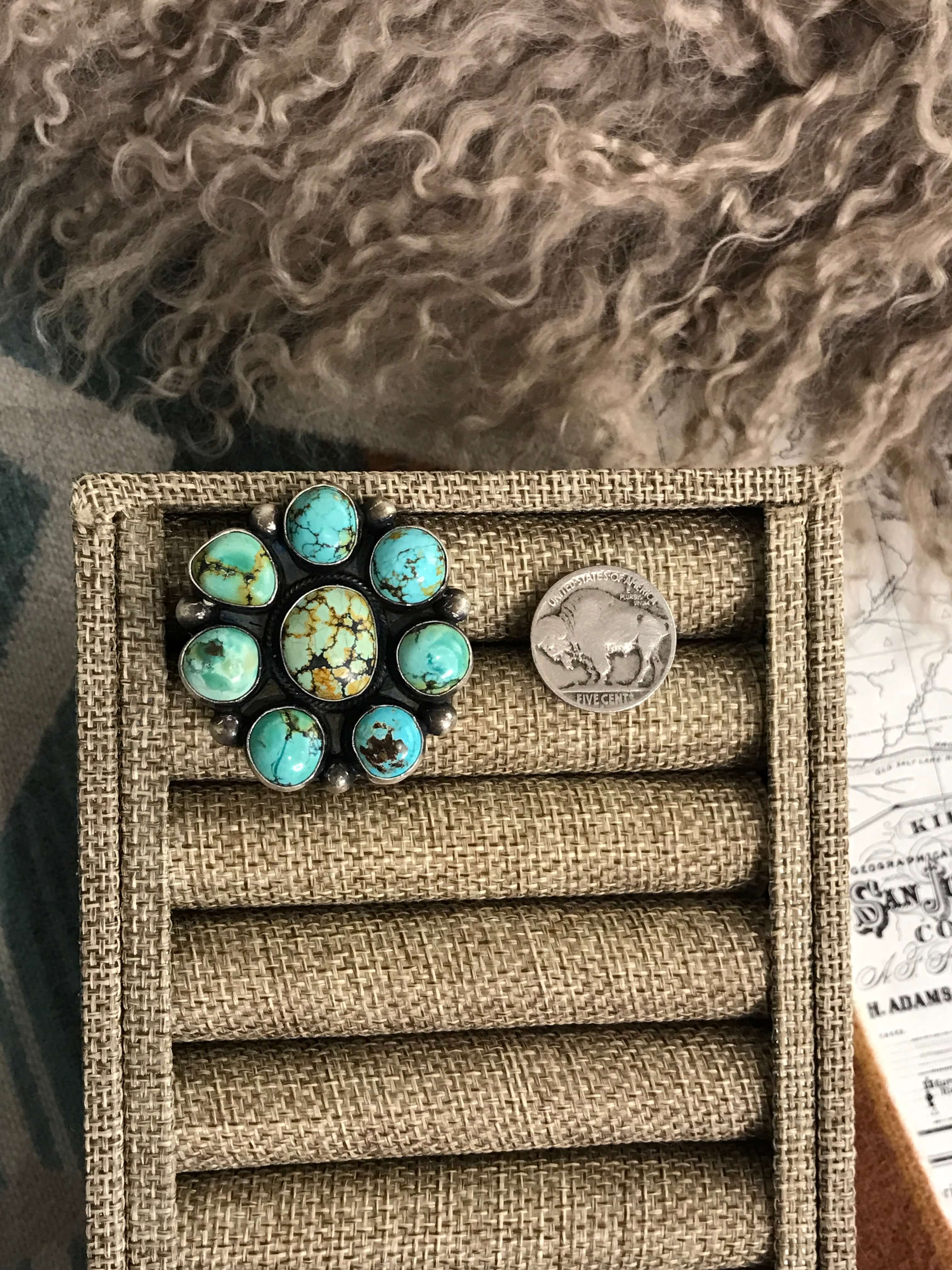 The Bluffton Ring 2, Sz 9-Rings-Calli Co., Turquoise and Silver Jewelry, Native American Handmade, Zuni Tribe, Navajo Tribe, Brock Texas