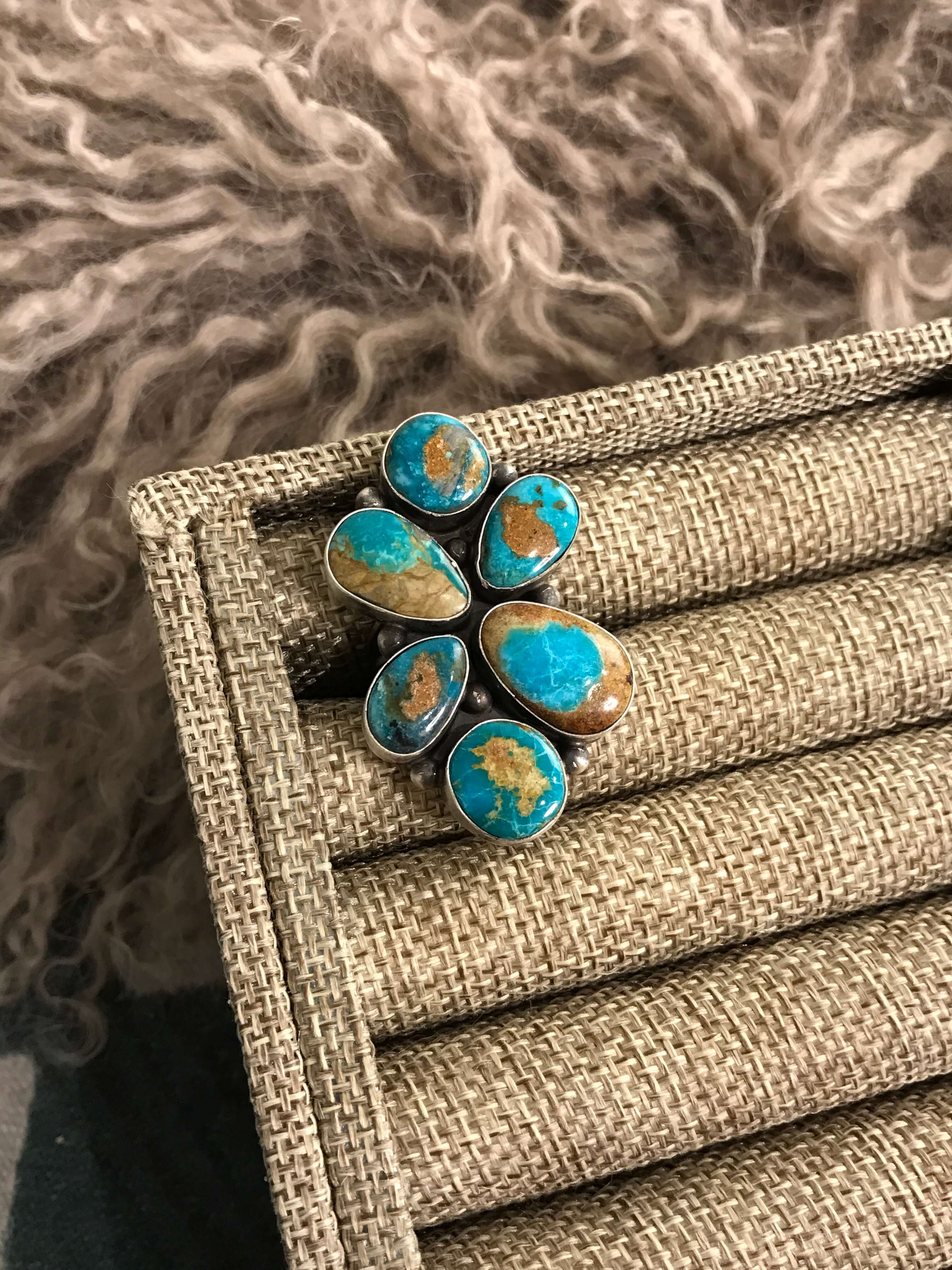 The Vagabond Ring 2, Sz 7-Rings-Calli Co., Turquoise and Silver Jewelry, Native American Handmade, Zuni Tribe, Navajo Tribe, Brock Texas