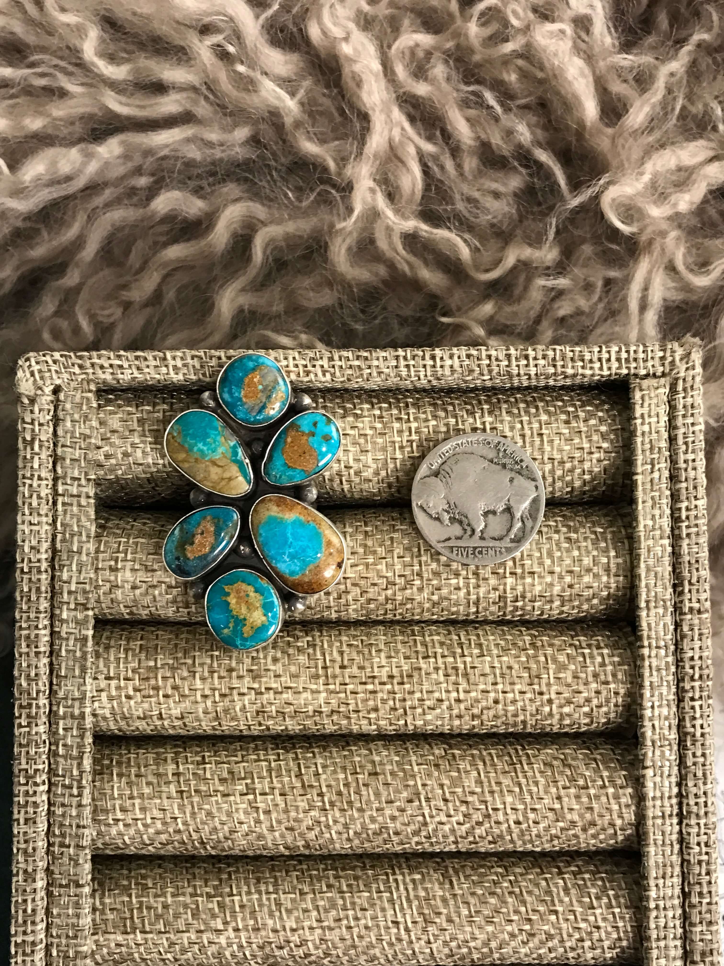 The Vagabond Ring 2, Sz 7-Rings-Calli Co., Turquoise and Silver Jewelry, Native American Handmade, Zuni Tribe, Navajo Tribe, Brock Texas