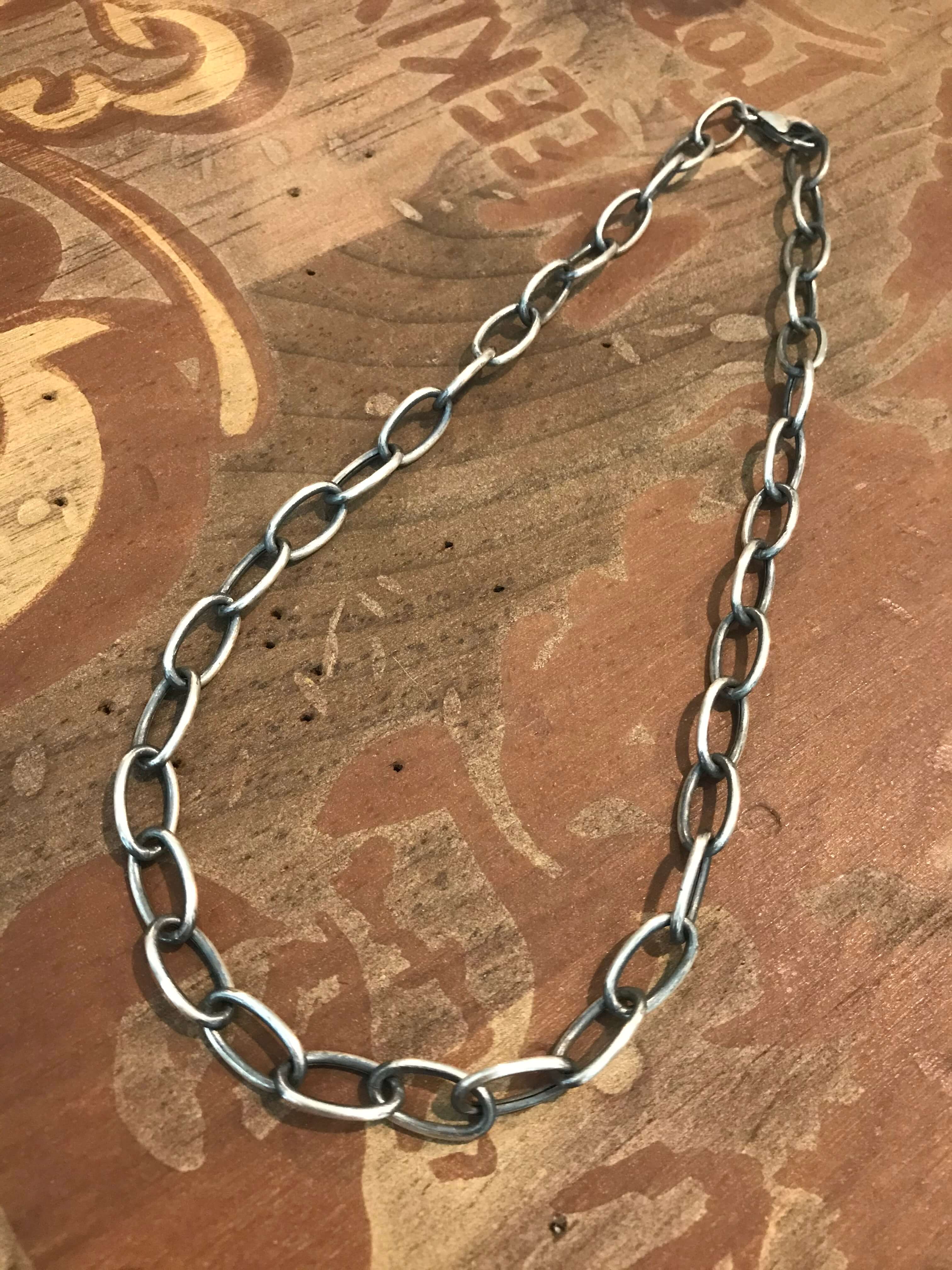 The Mellow Sterling Chain Necklace-Necklaces-Calli Co., Turquoise and Silver Jewelry, Native American Handmade, Zuni Tribe, Navajo Tribe, Brock Texas