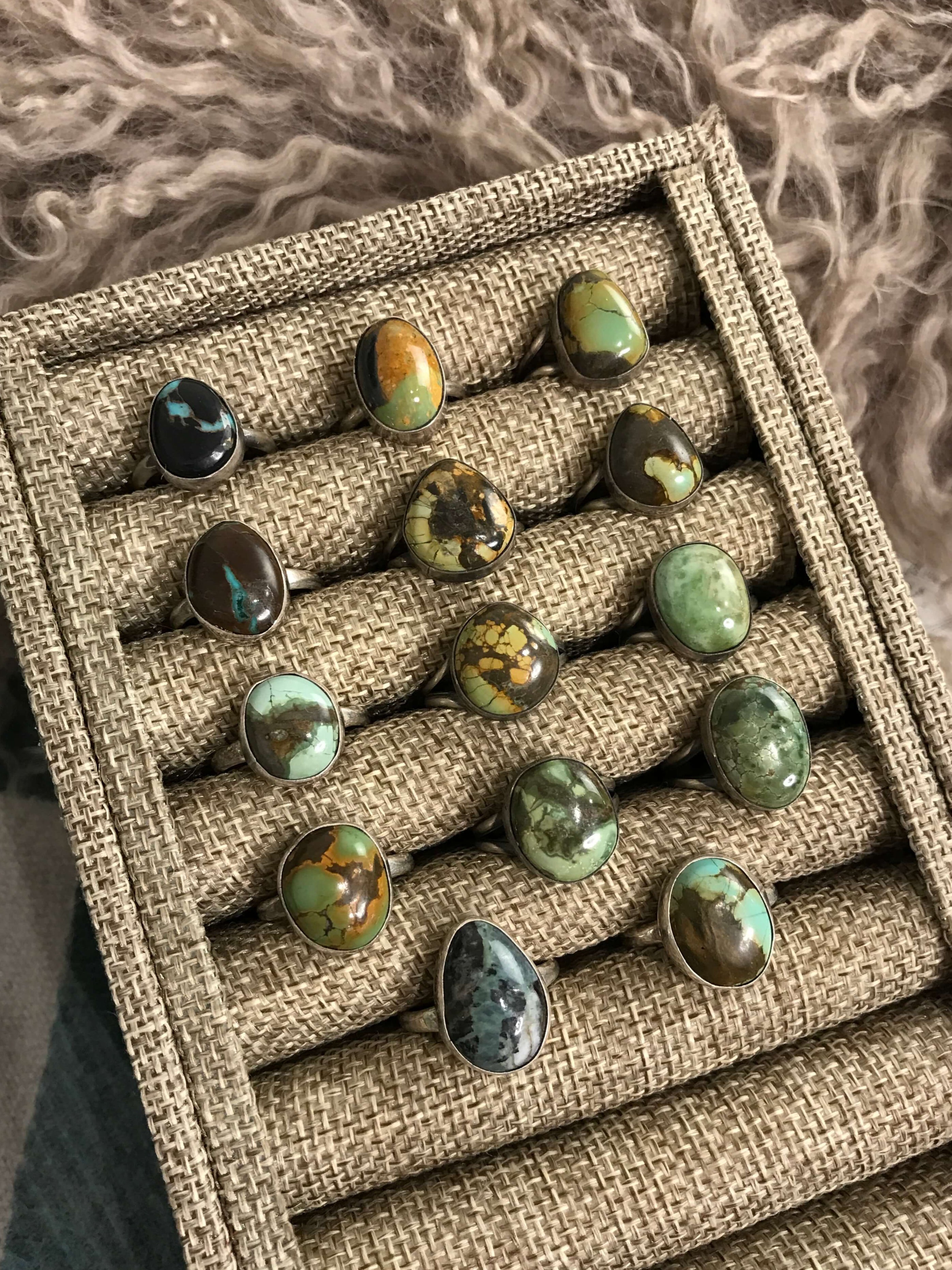 The Oakalla Rings-Rings-Calli Co., Turquoise and Silver Jewelry, Native American Handmade, Zuni Tribe, Navajo Tribe, Brock Texas