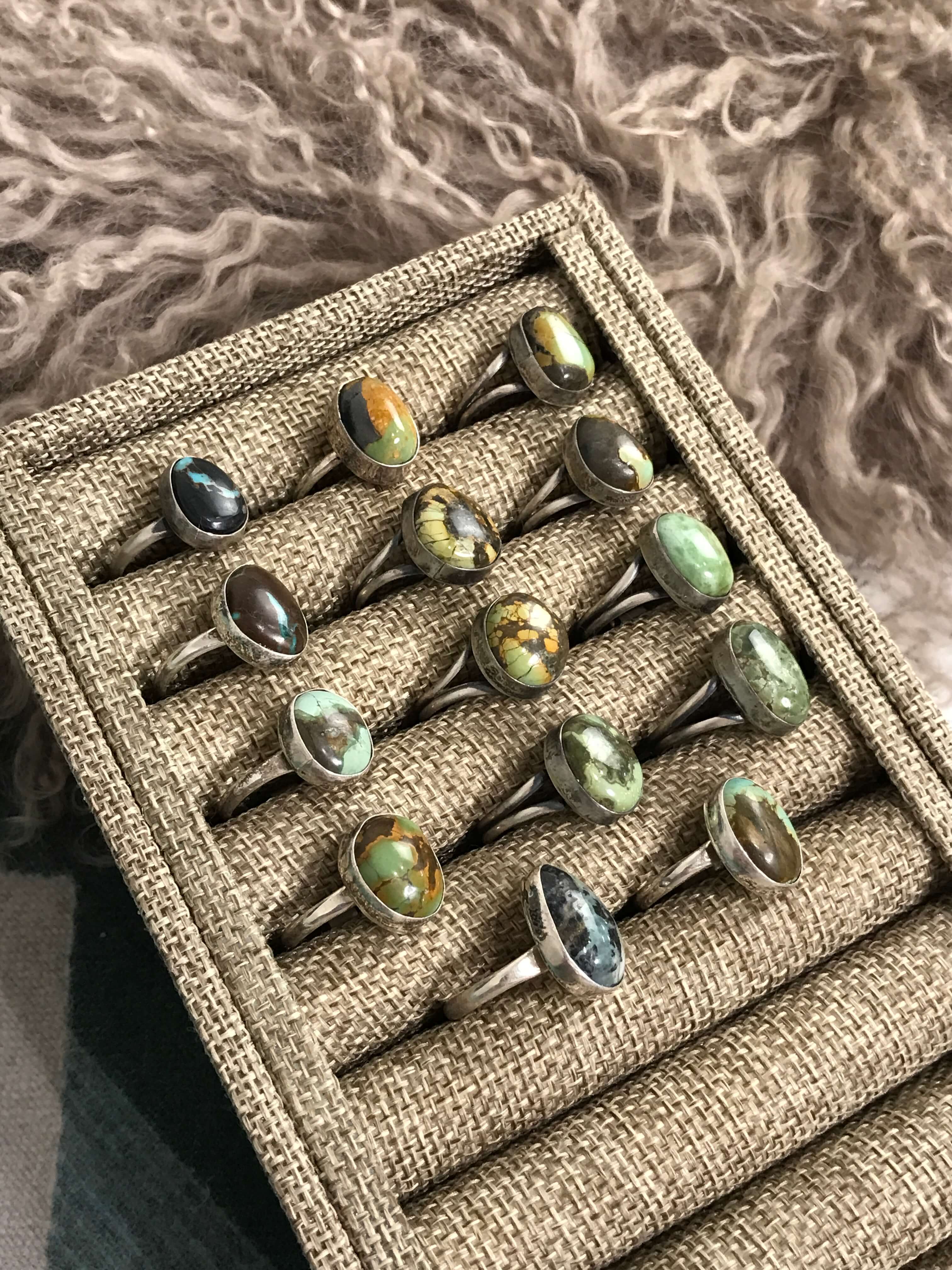 The Oakalla Rings-Rings-Calli Co., Turquoise and Silver Jewelry, Native American Handmade, Zuni Tribe, Navajo Tribe, Brock Texas