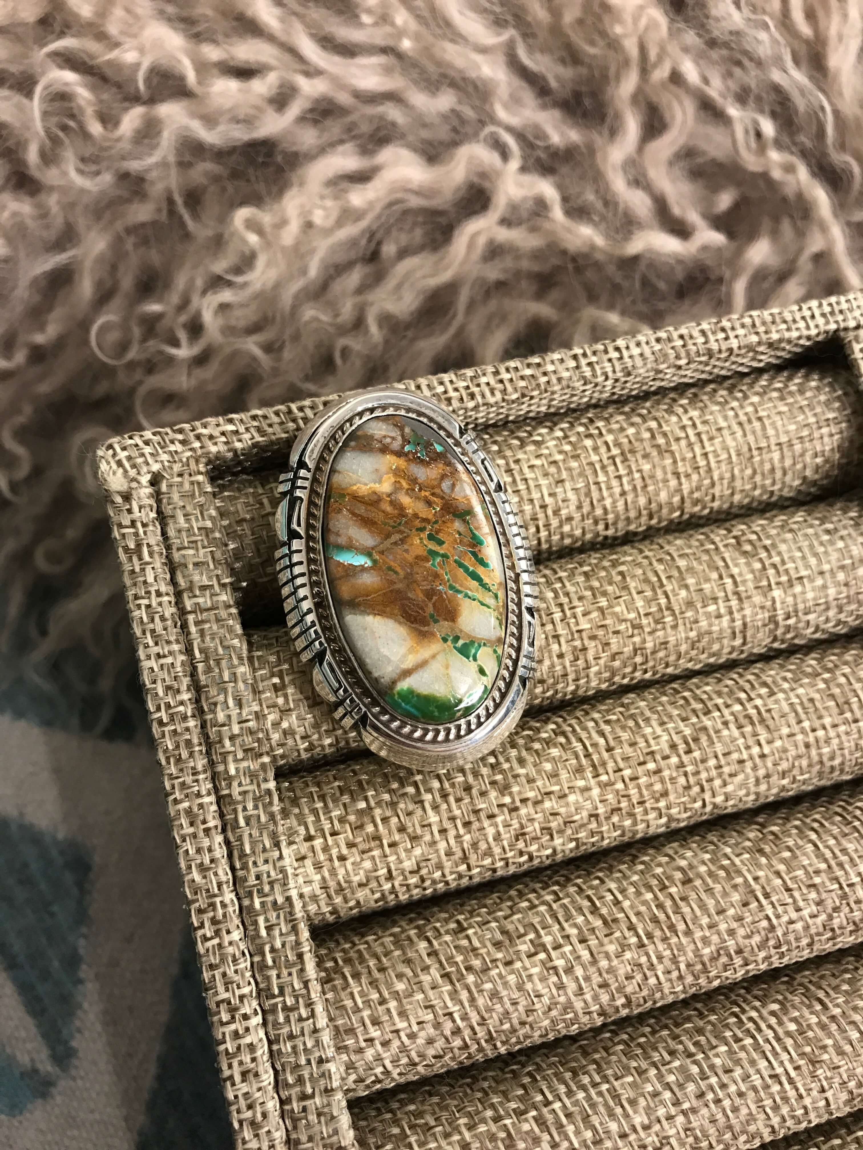 The Arden Ring 1, Sz 7-Rings-Calli Co., Turquoise and Silver Jewelry, Native American Handmade, Zuni Tribe, Navajo Tribe, Brock Texas