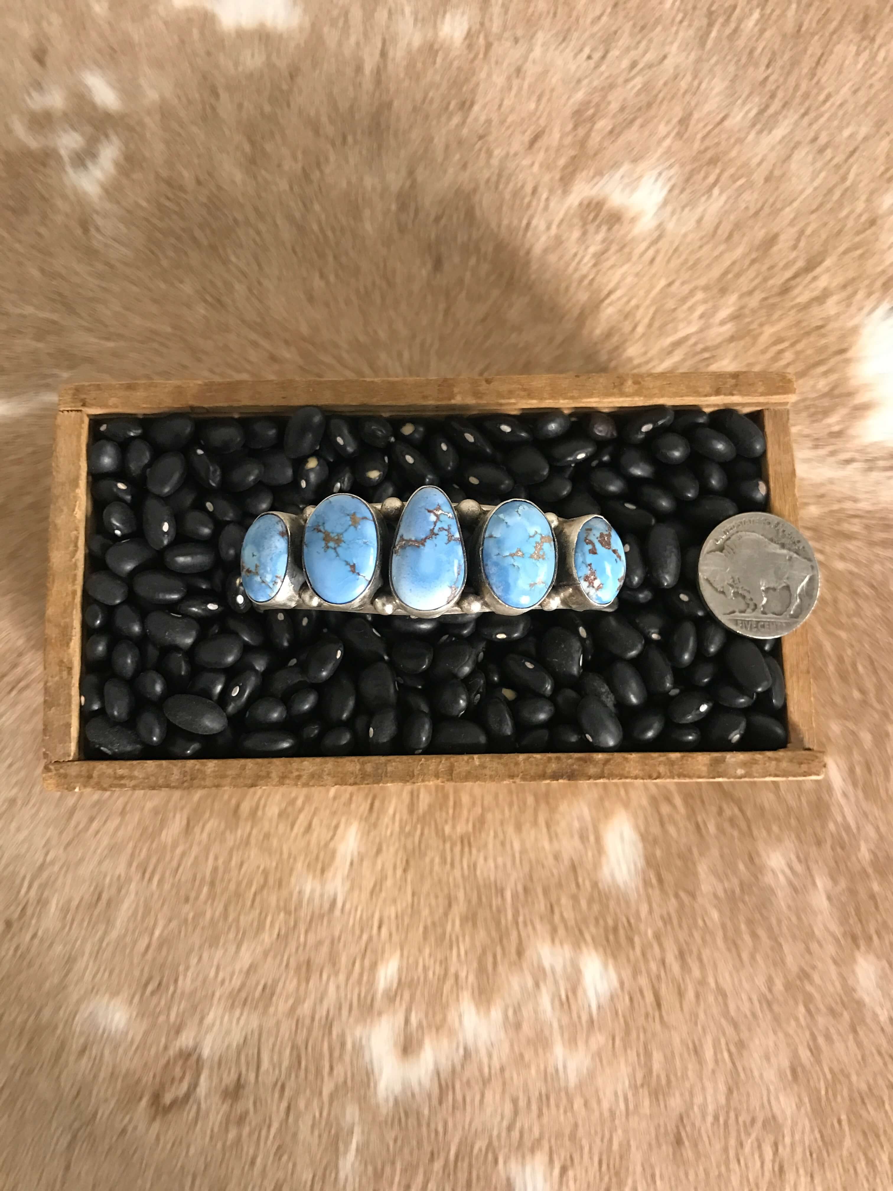 The Giddings 5 Stone Cuff, 3-Bracelets & Cuffs-Calli Co., Turquoise and Silver Jewelry, Native American Handmade, Zuni Tribe, Navajo Tribe, Brock Texas
