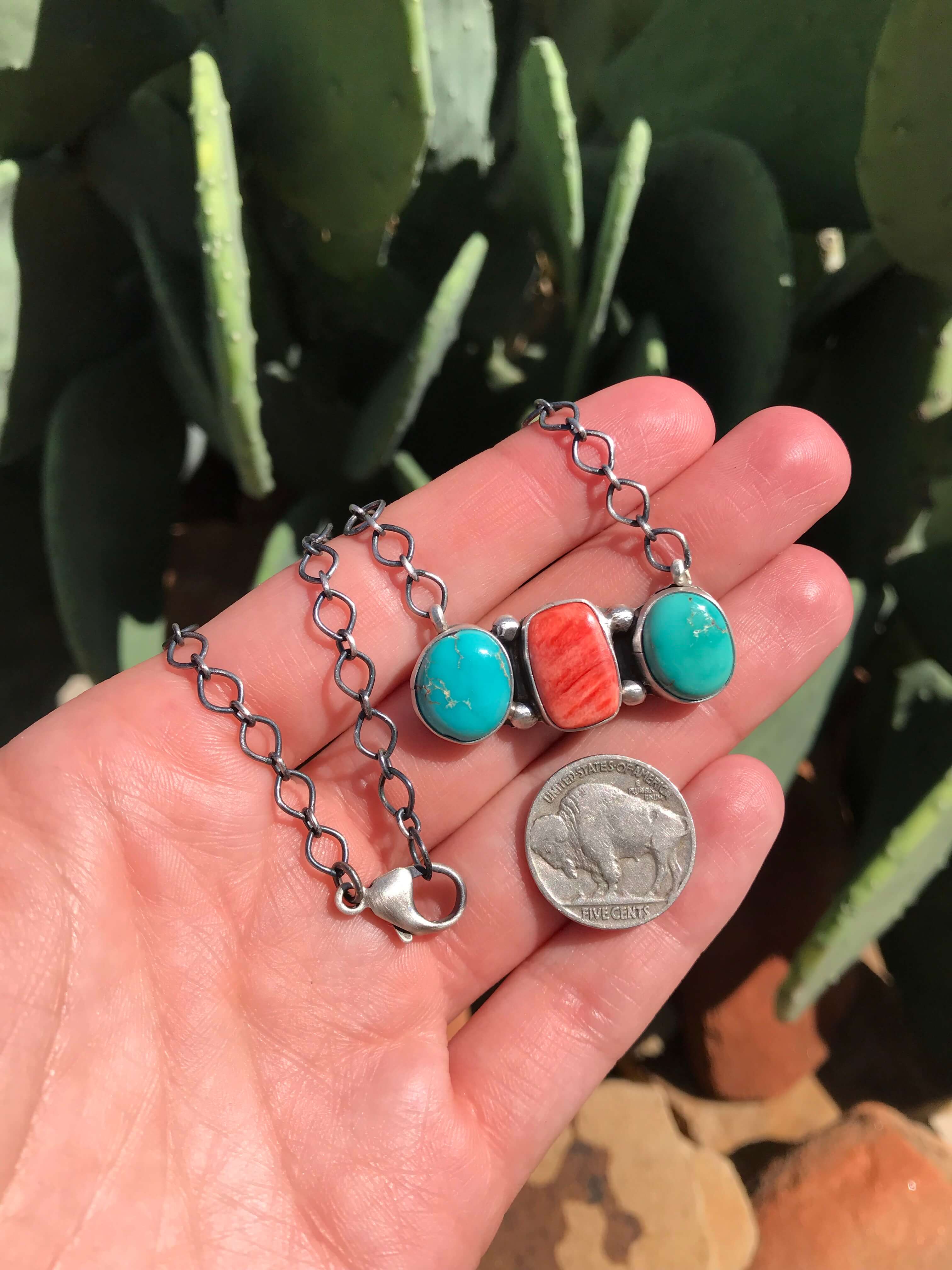 The Hesperosa Necklace, 4-Necklaces-Calli Co., Turquoise and Silver Jewelry, Native American Handmade, Zuni Tribe, Navajo Tribe, Brock Texas