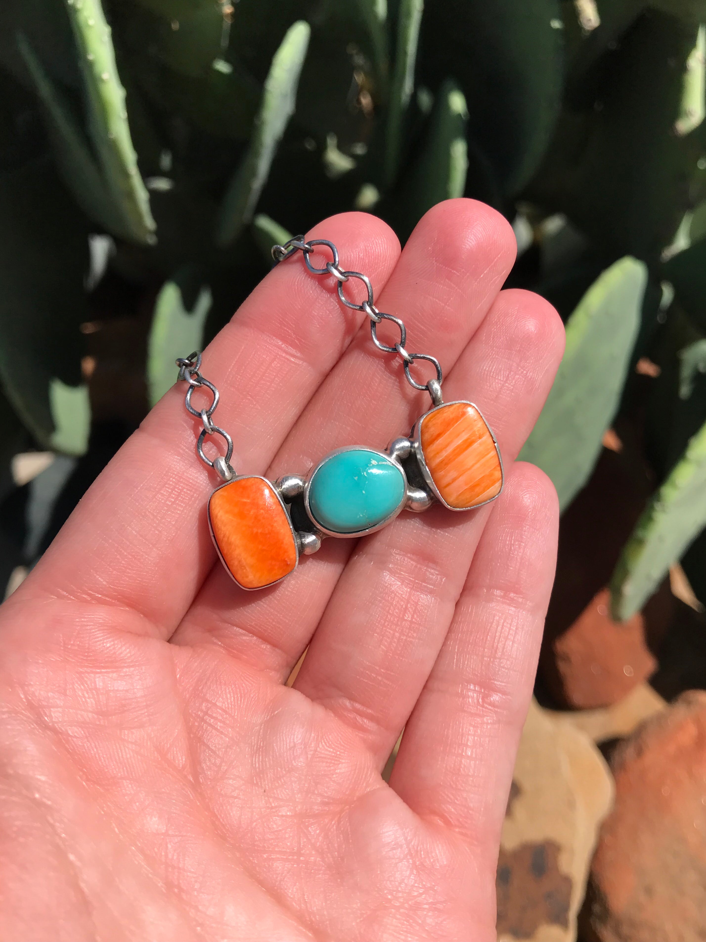 The Hesperosa Necklace, 5-Necklaces-Calli Co., Turquoise and Silver Jewelry, Native American Handmade, Zuni Tribe, Navajo Tribe, Brock Texas