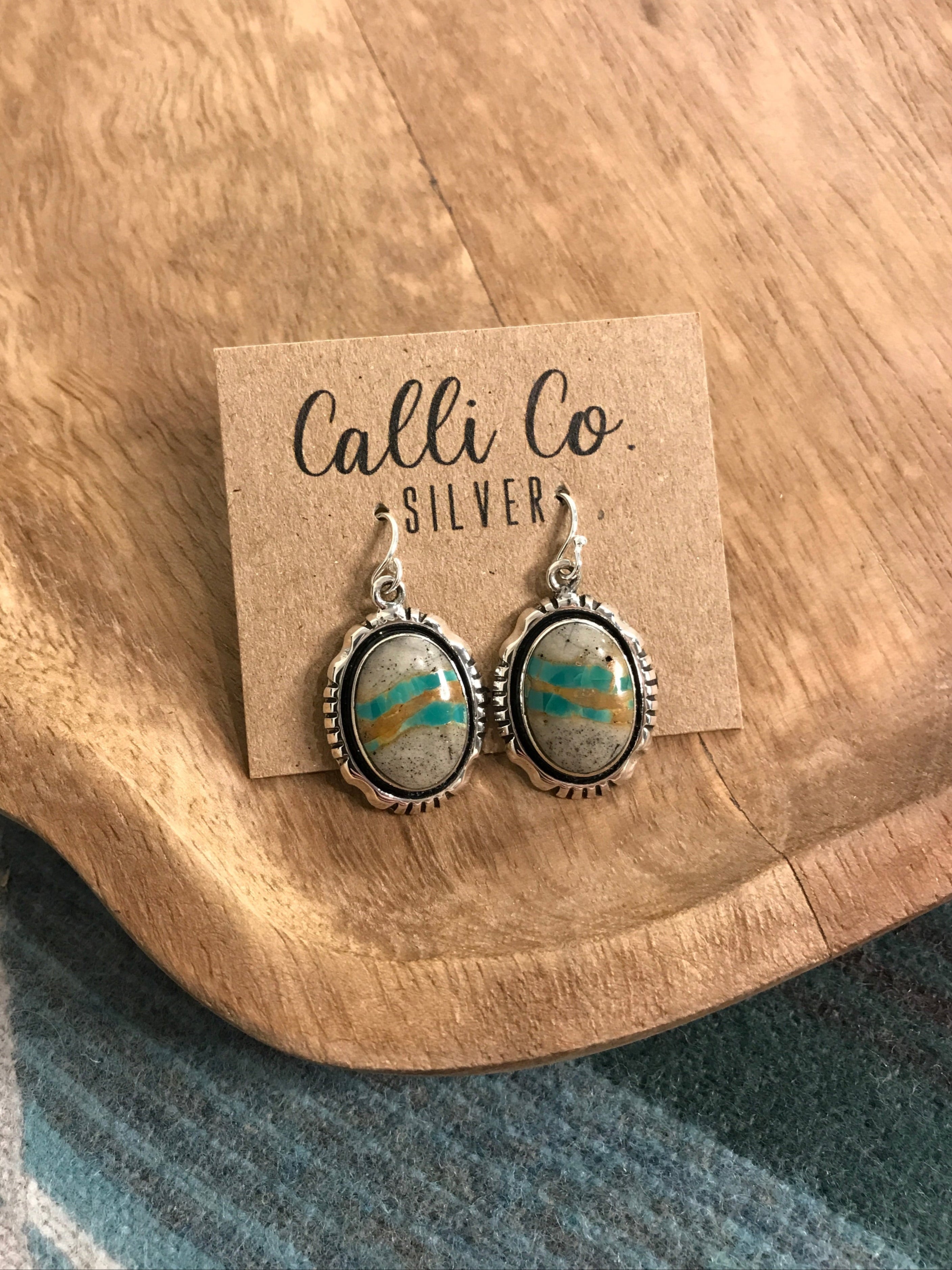 The Ribbon Dangles, 5-Earrings-Calli Co., Turquoise and Silver Jewelry, Native American Handmade, Zuni Tribe, Navajo Tribe, Brock Texas