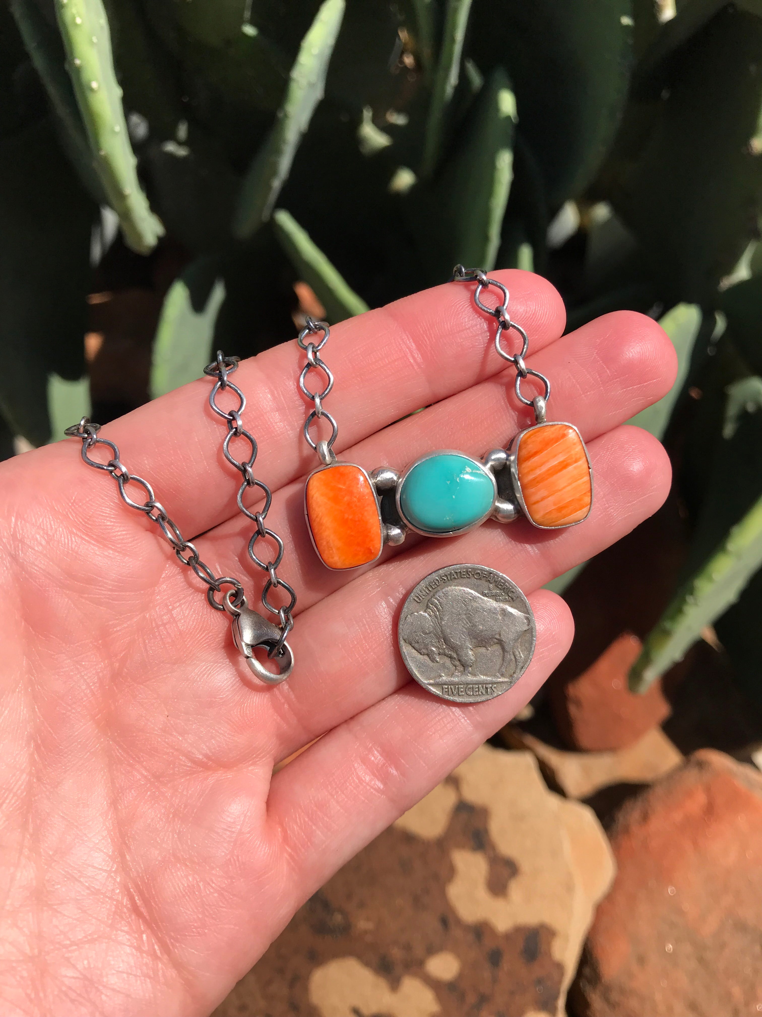 The Hesperosa Necklace, 5-Necklaces-Calli Co., Turquoise and Silver Jewelry, Native American Handmade, Zuni Tribe, Navajo Tribe, Brock Texas