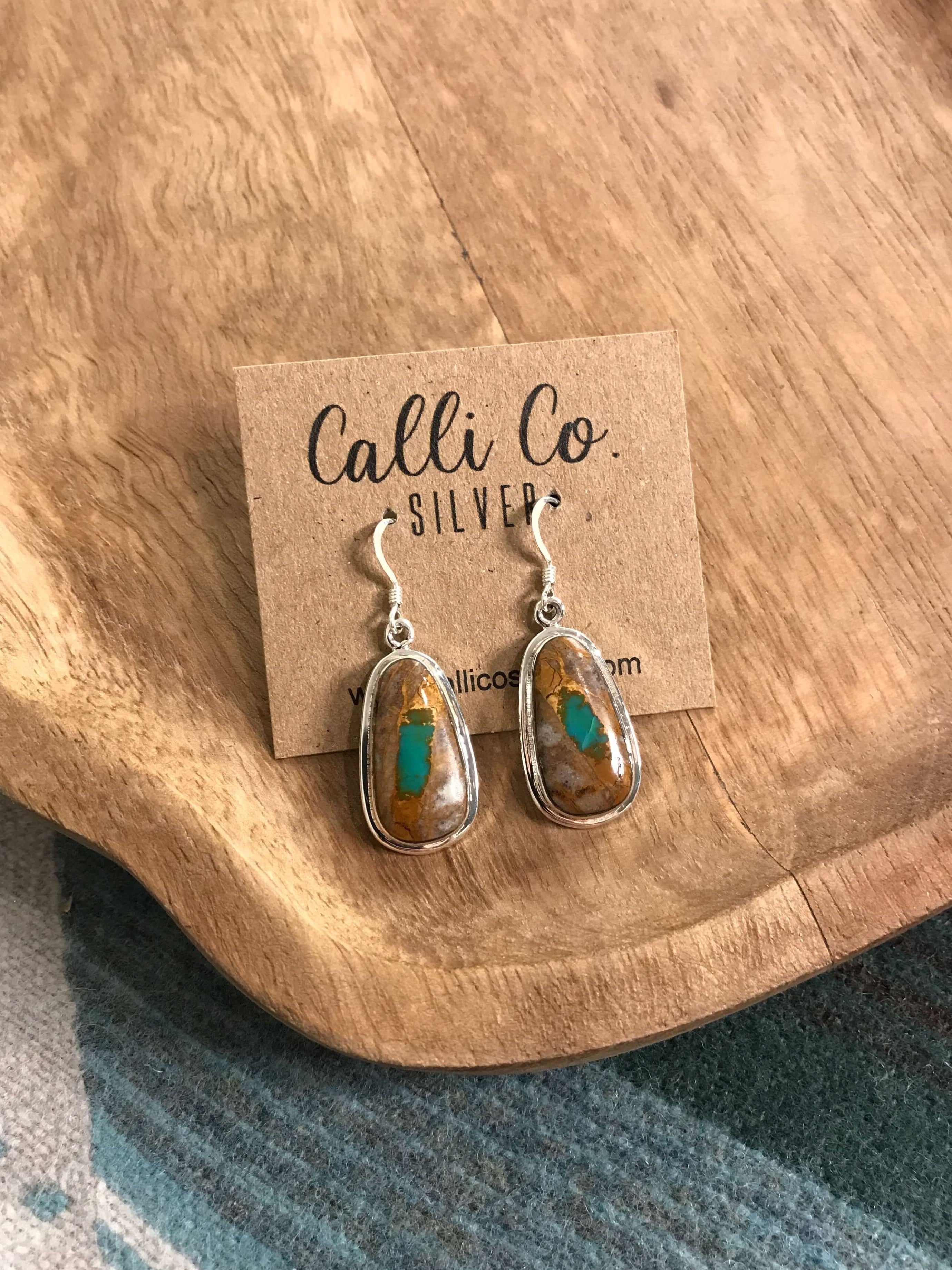 The Ribbon Dangles, 7-Earrings-Calli Co., Turquoise and Silver Jewelry, Native American Handmade, Zuni Tribe, Navajo Tribe, Brock Texas