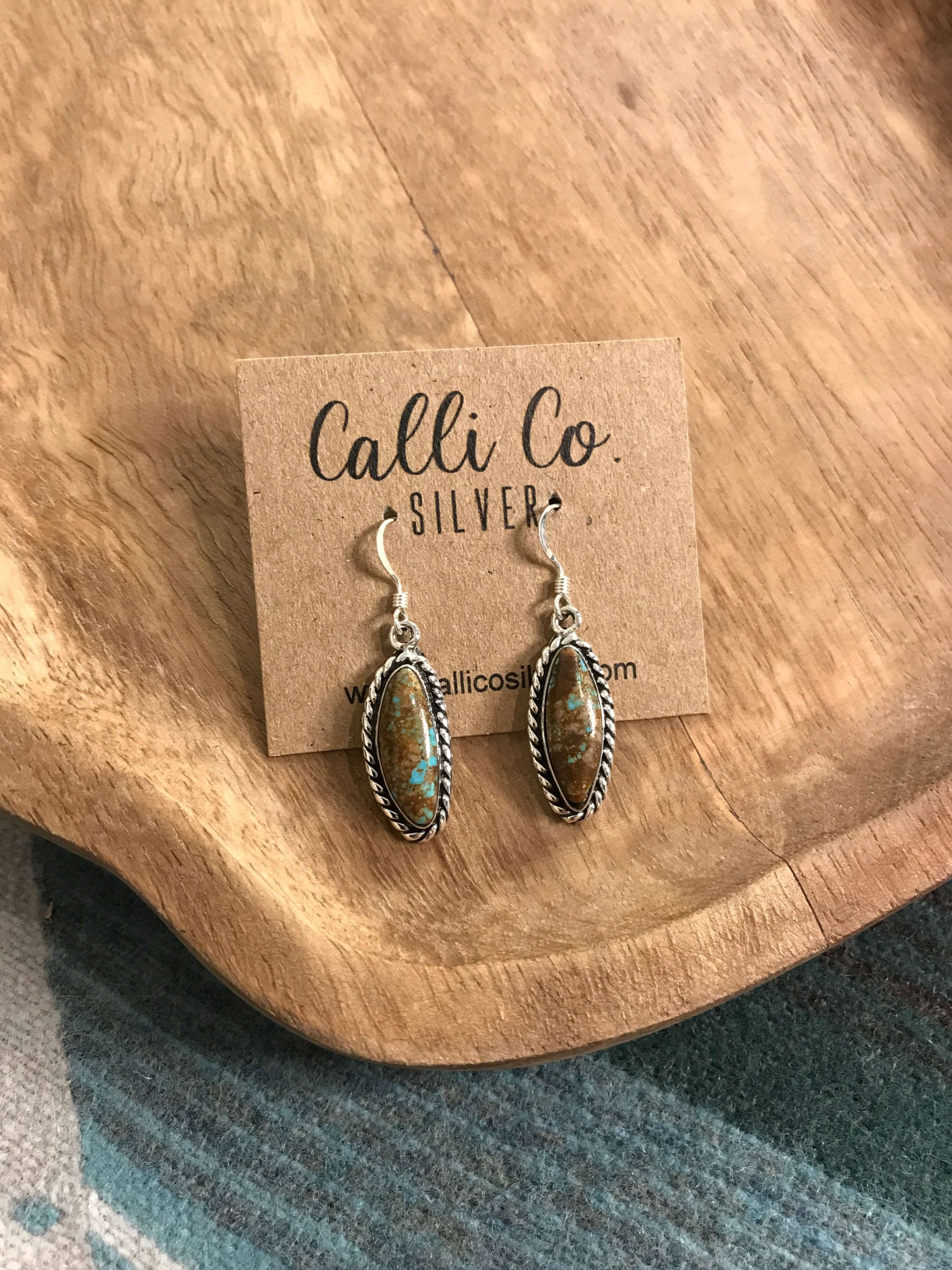 The Ribbon Dangles, 10-Earrings-Calli Co., Turquoise and Silver Jewelry, Native American Handmade, Zuni Tribe, Navajo Tribe, Brock Texas