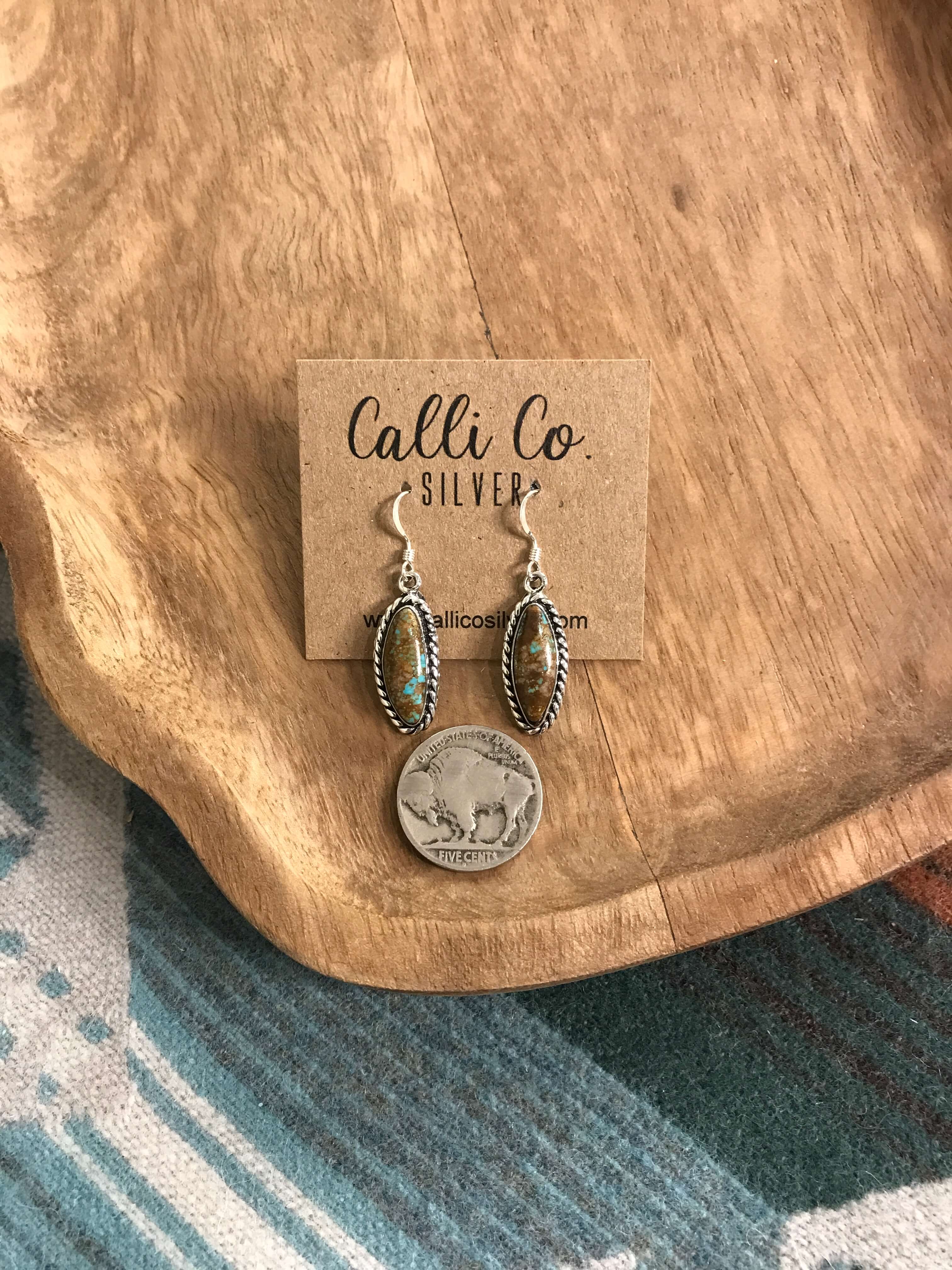 The Ribbon Dangles, 10-Earrings-Calli Co., Turquoise and Silver Jewelry, Native American Handmade, Zuni Tribe, Navajo Tribe, Brock Texas