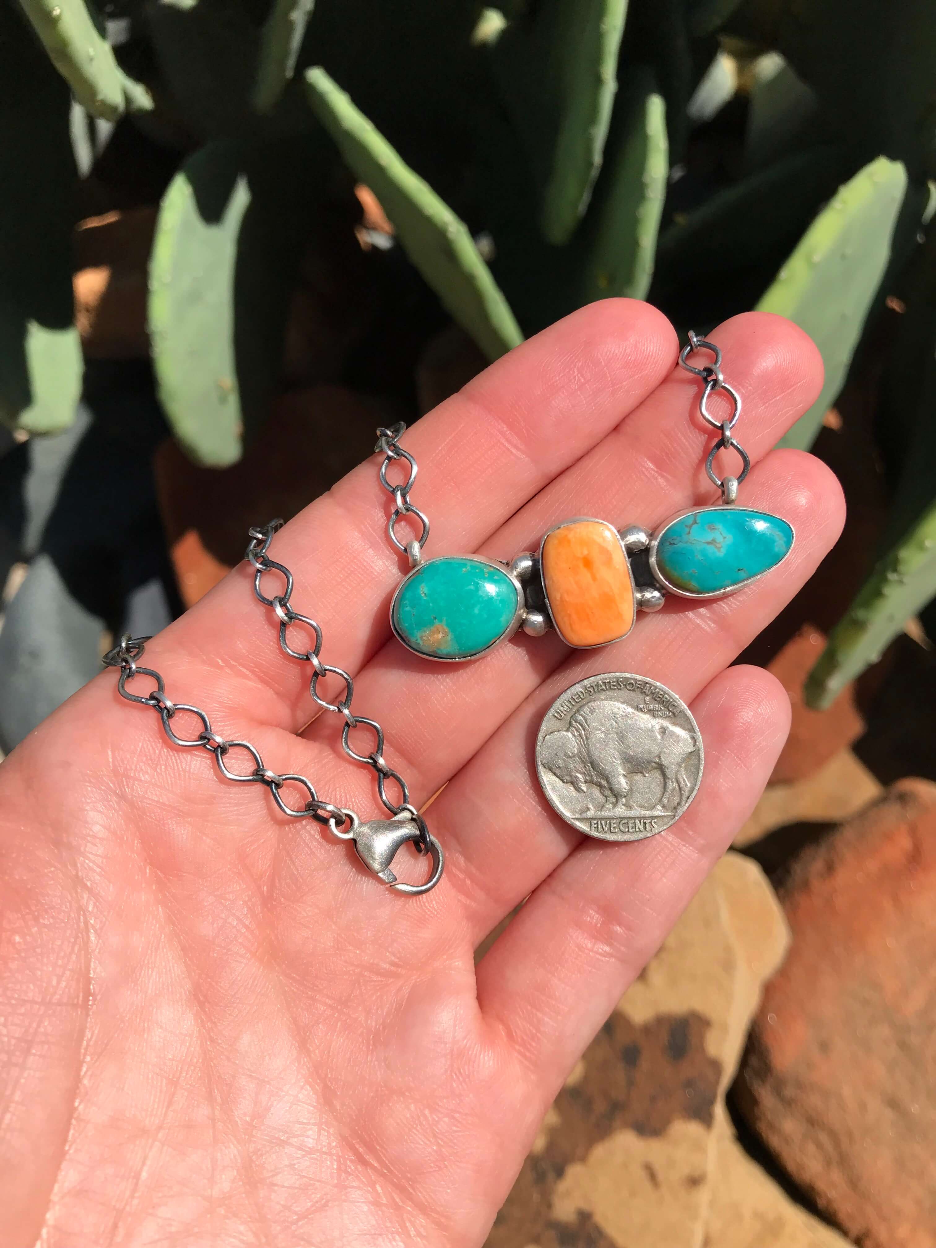 The Hesperosa Necklace, 2-Necklaces-Calli Co., Turquoise and Silver Jewelry, Native American Handmade, Zuni Tribe, Navajo Tribe, Brock Texas