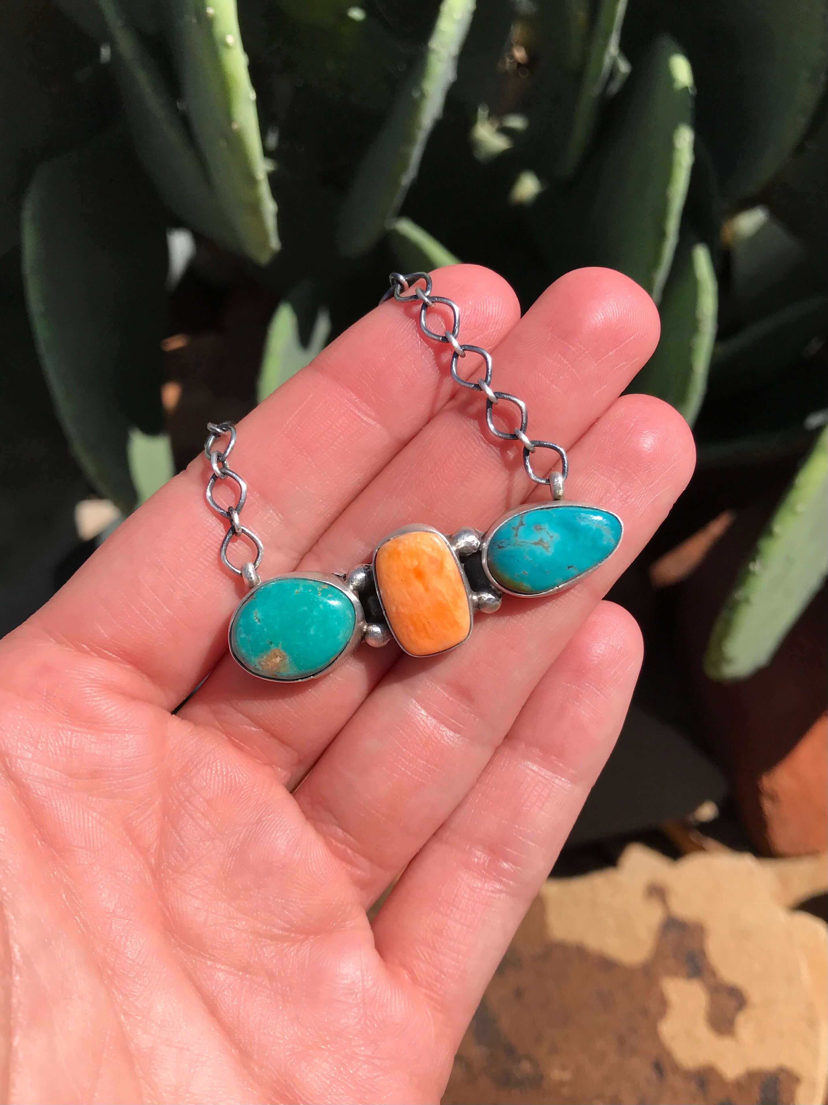 The Hesperosa Necklace, 2-Necklaces-Calli Co., Turquoise and Silver Jewelry, Native American Handmade, Zuni Tribe, Navajo Tribe, Brock Texas