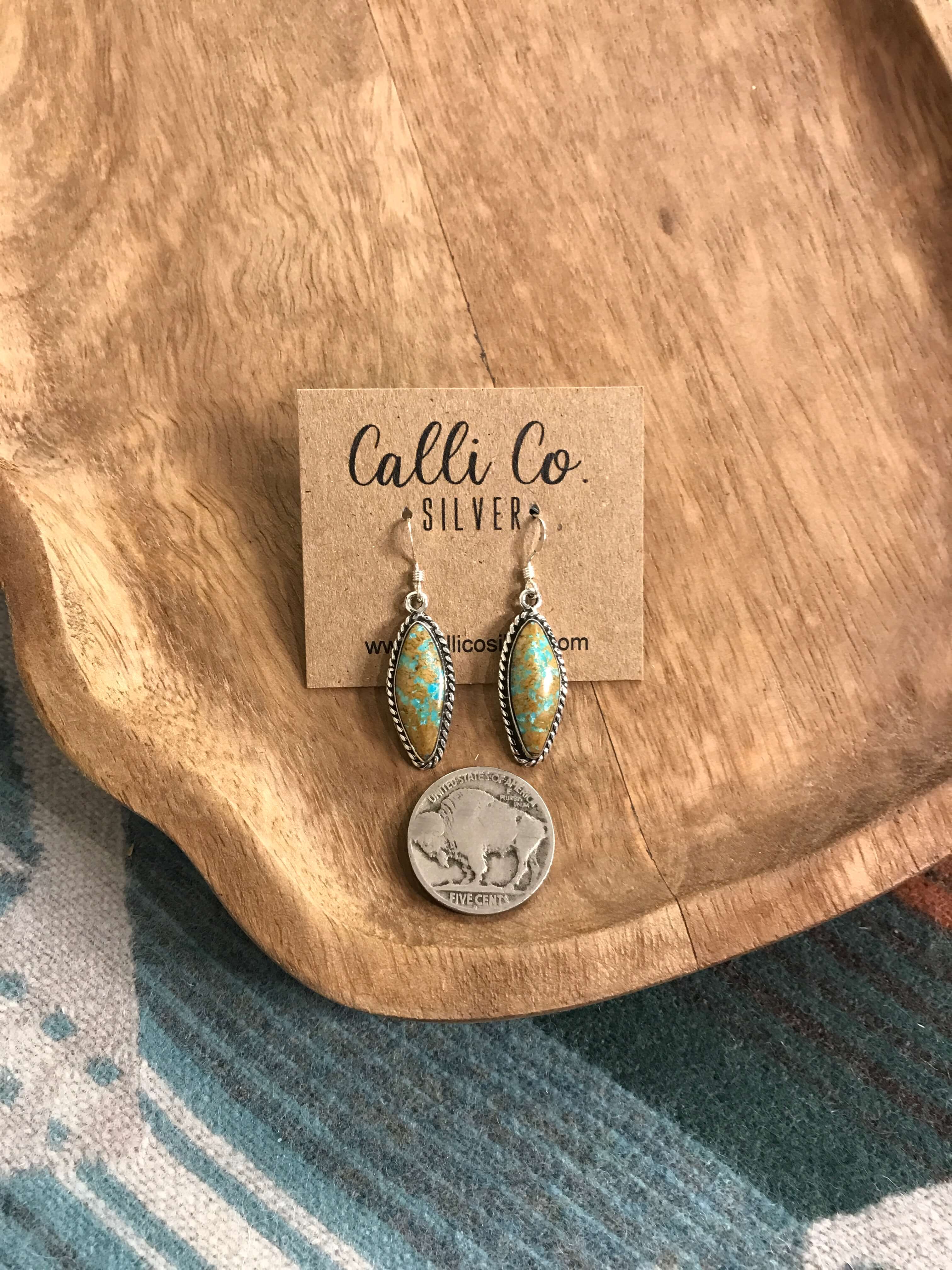 The Ribbon Dangles, 12-Earrings-Calli Co., Turquoise and Silver Jewelry, Native American Handmade, Zuni Tribe, Navajo Tribe, Brock Texas