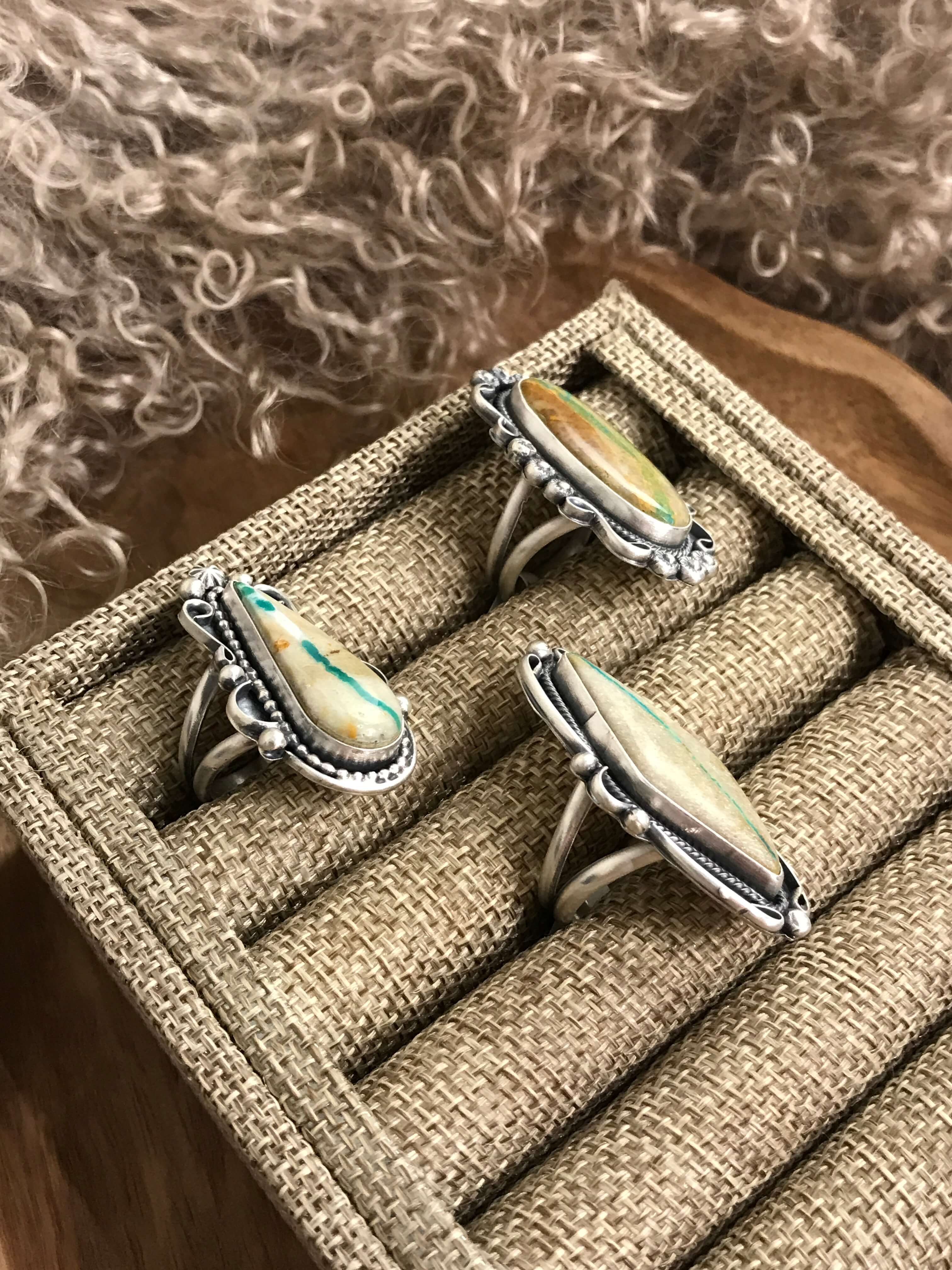 The Tioga RingsxxXX-Rings-Calli Co., Turquoise and Silver Jewelry, Native American Handmade, Zuni Tribe, Navajo Tribe, Brock Texas