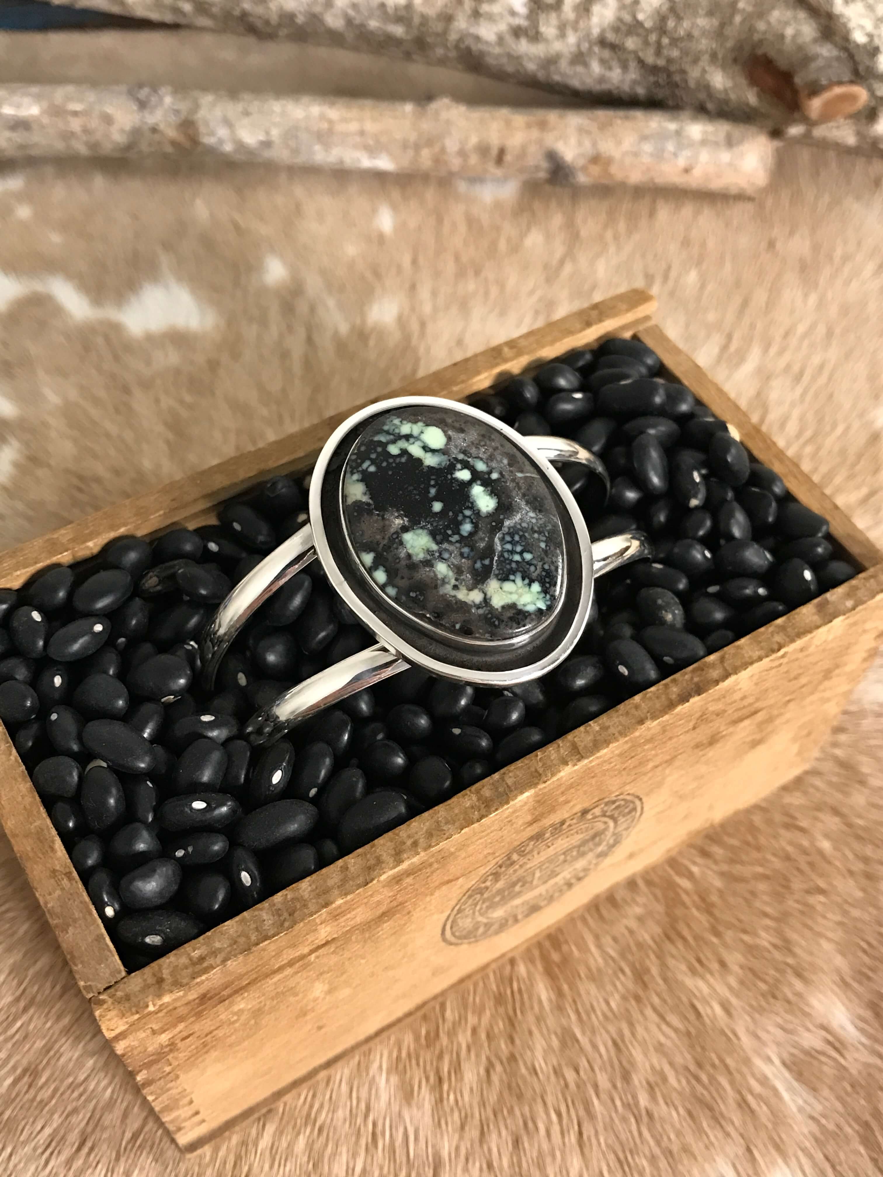 The Coalinga Cuff, 2-Bracelets & Cuffs-Calli Co., Turquoise and Silver Jewelry, Native American Handmade, Zuni Tribe, Navajo Tribe, Brock Texas