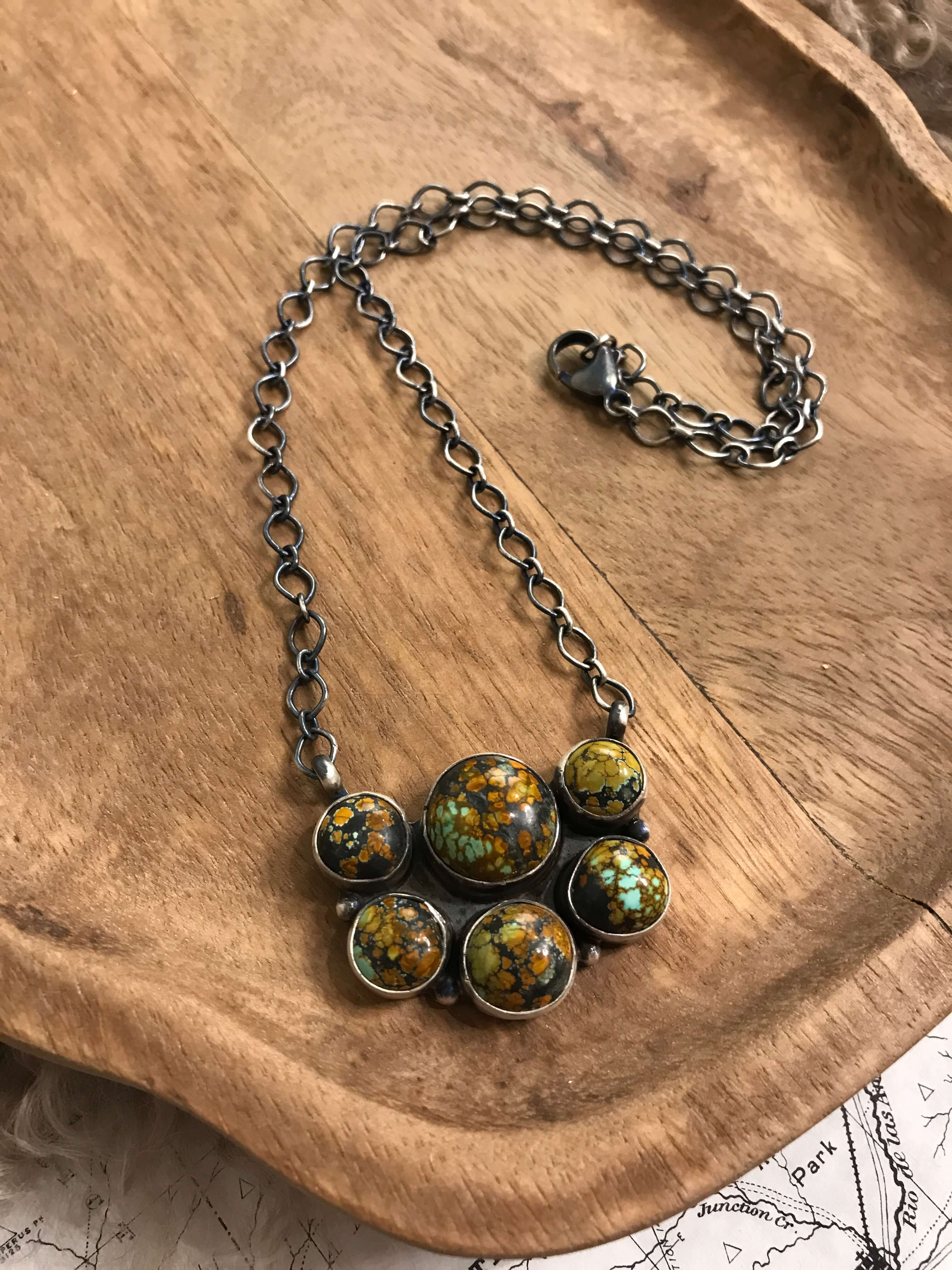 The Loretto Necklace, 3-Necklaces-Calli Co., Turquoise and Silver Jewelry, Native American Handmade, Zuni Tribe, Navajo Tribe, Brock Texas